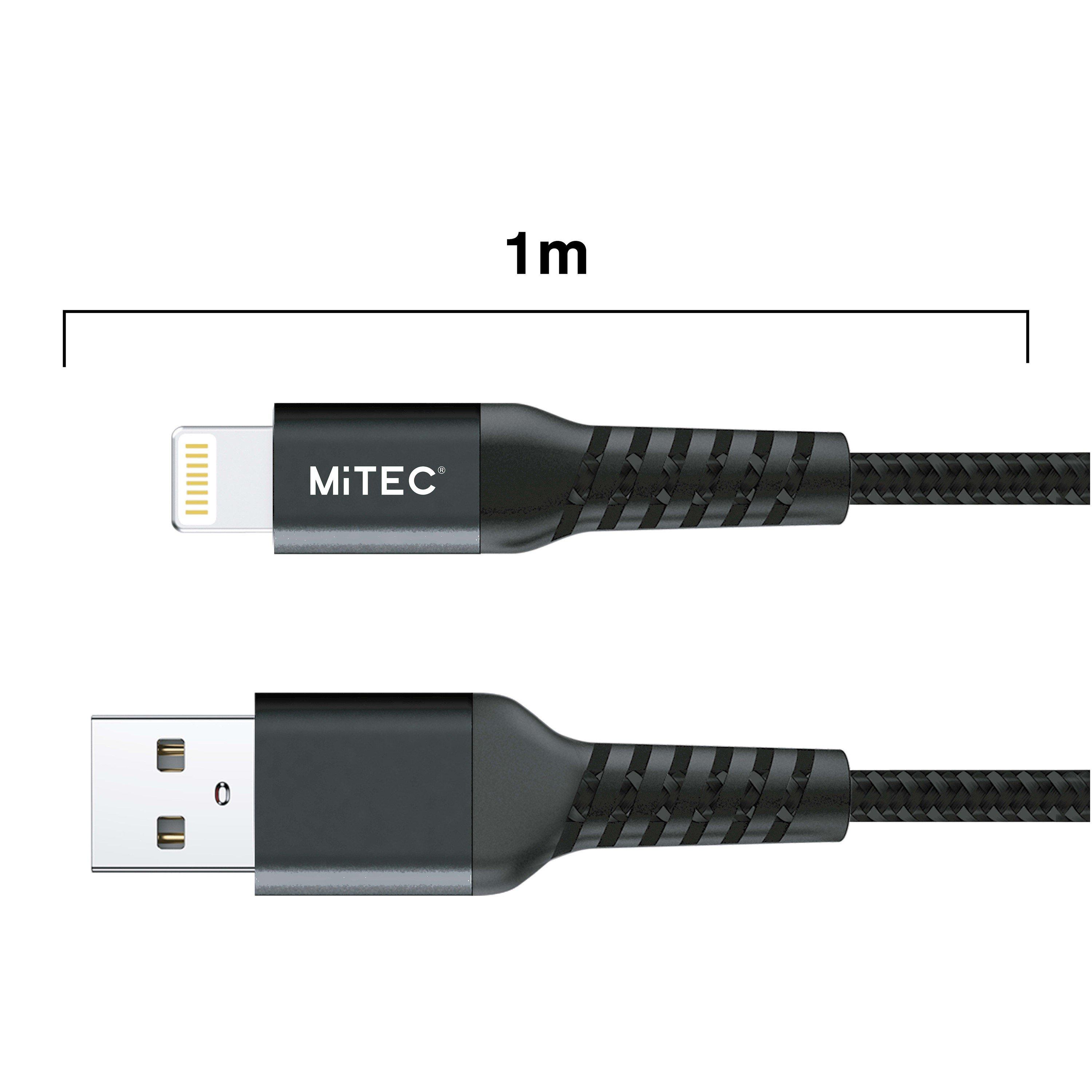 Noir - MiTEC - MITEC 1M MFI LIGHTNING BRAIDED CABLE BLACK - 2