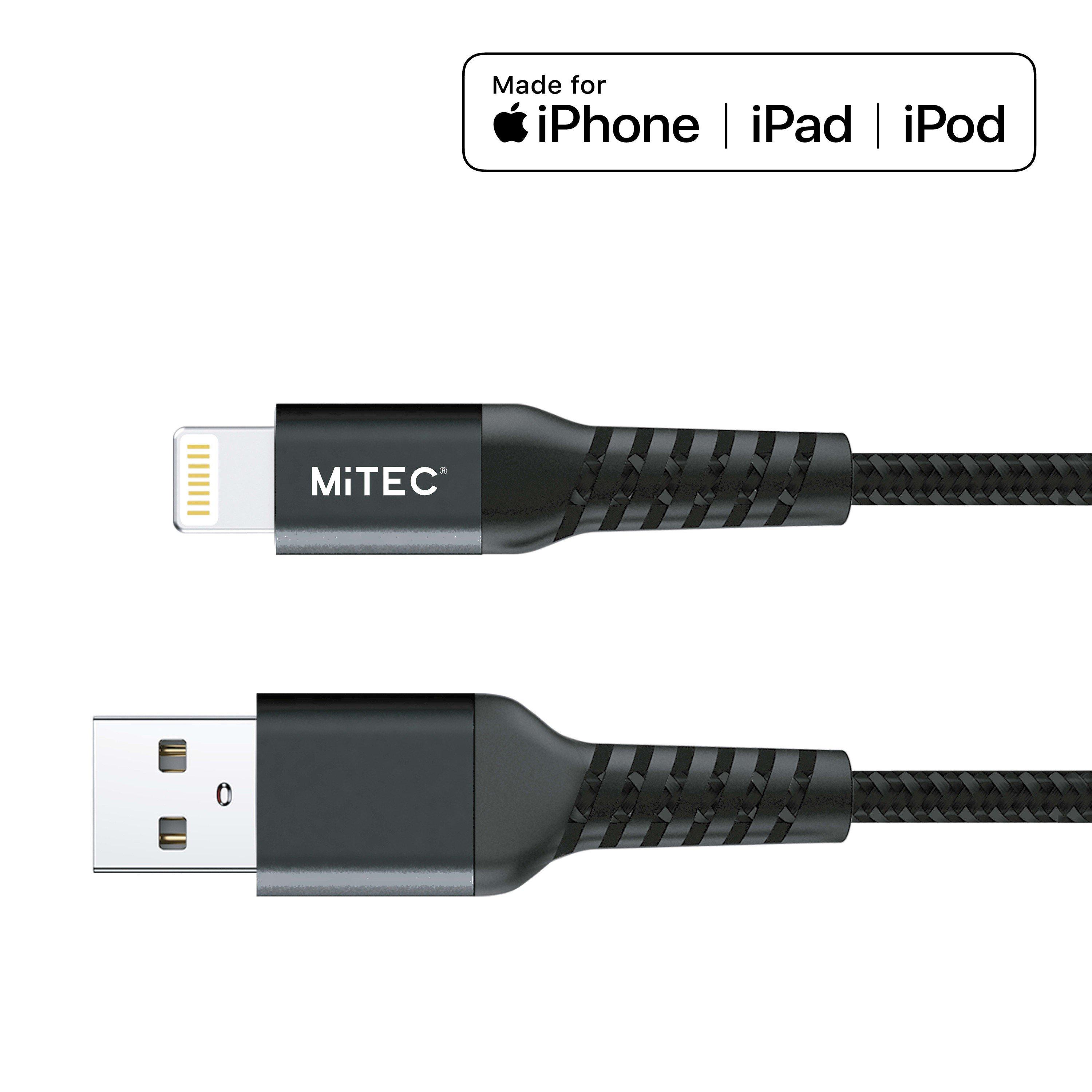 Noir - MiTEC - MITEC 1M MFI LIGHTNING BRAIDED CABLE BLACK - 3