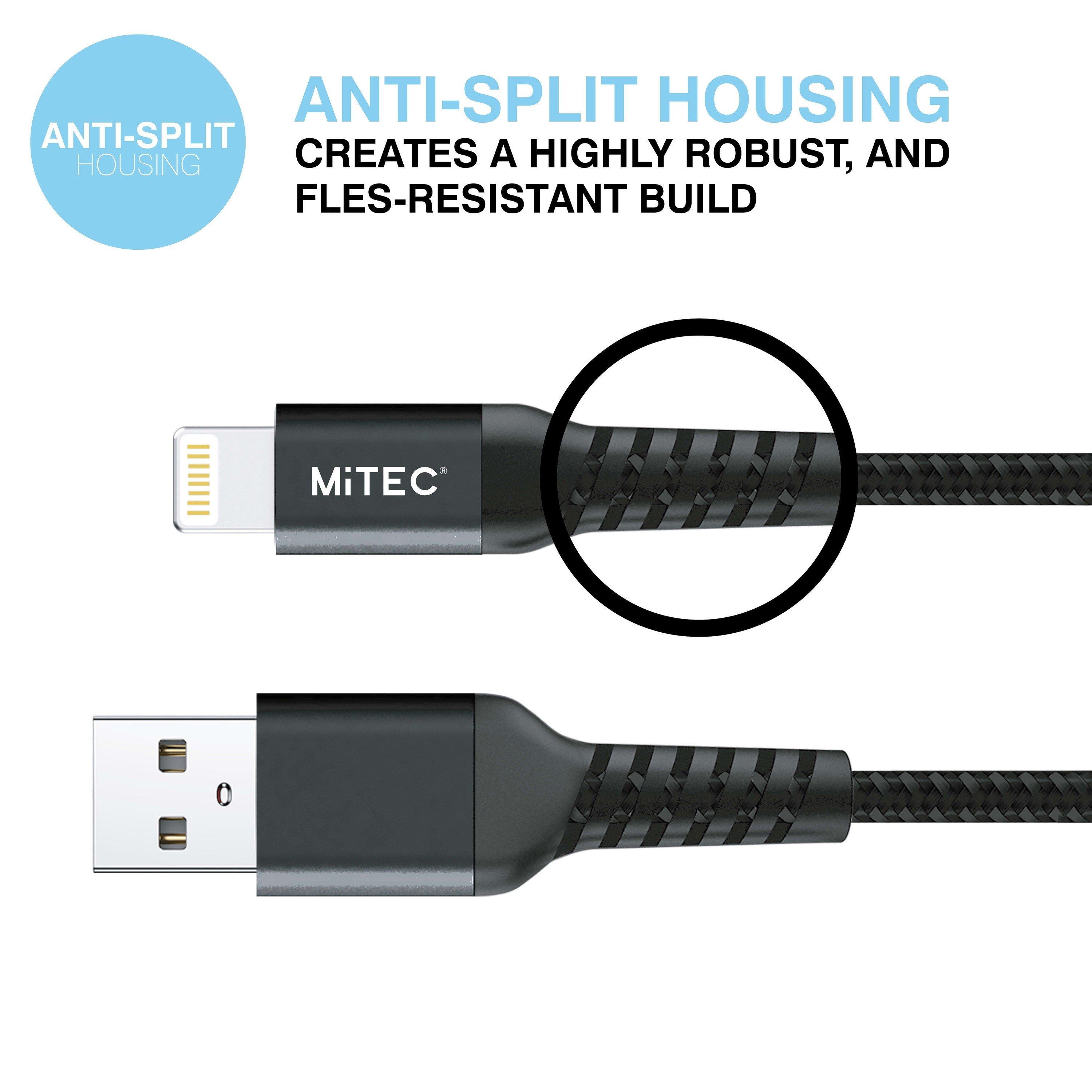 Noir - MiTEC - MITEC 1M MFI LIGHTNING BRAIDED CABLE BLACK - 4