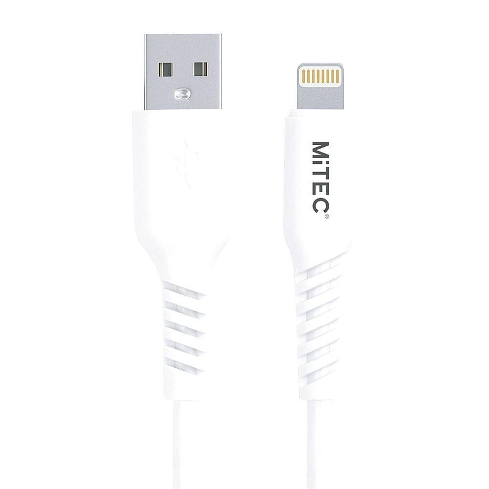 White - MiTEC - USB-A to Lightning MFI Cable 1M White - 1