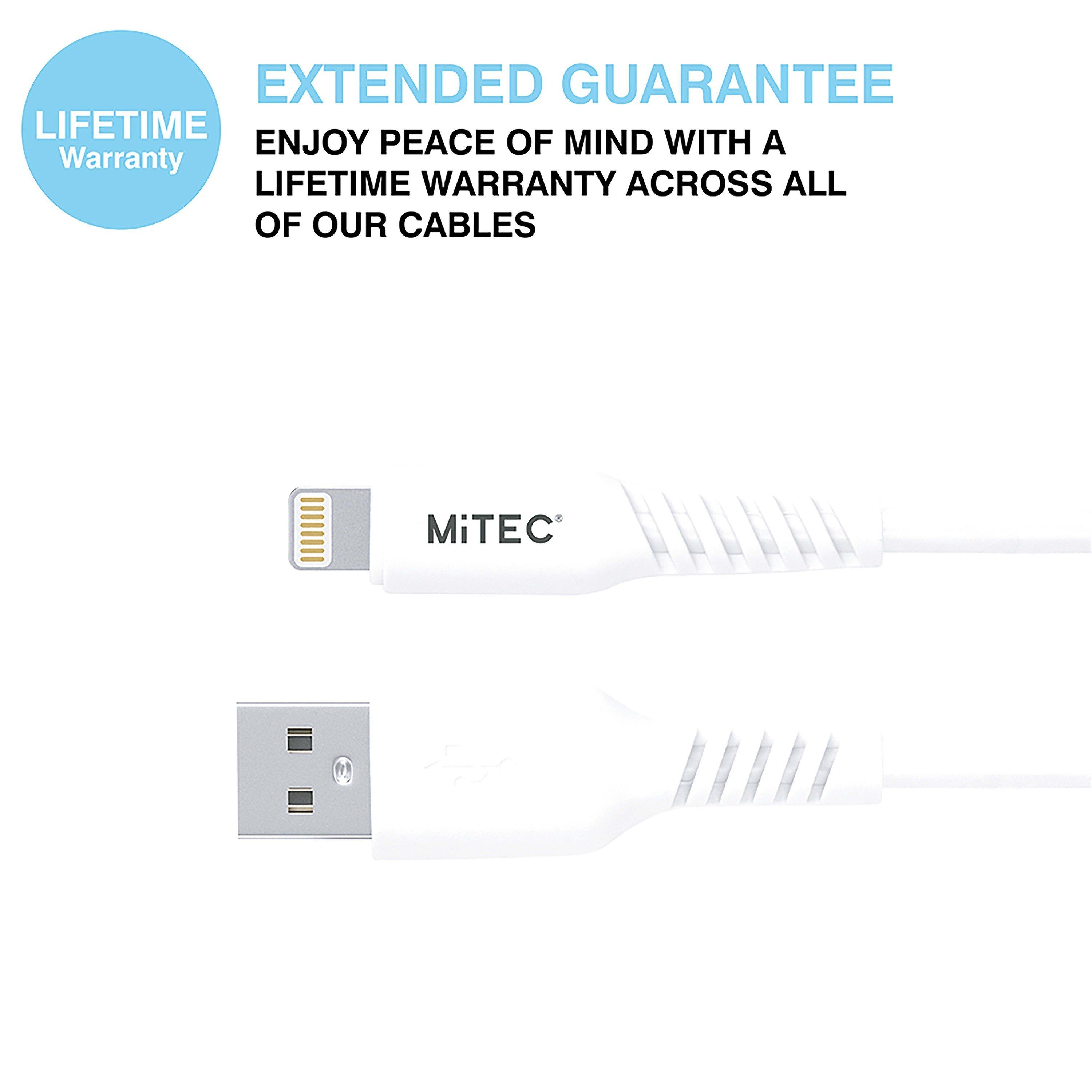 White - MiTEC - USB-A to Lightning MFI Cable 1M White - 5