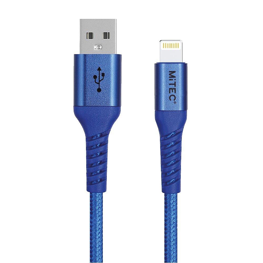Blå - MiTEC - MITEC 1M MFI LIGHTNING BRAIDED CABLE BLUE - 1