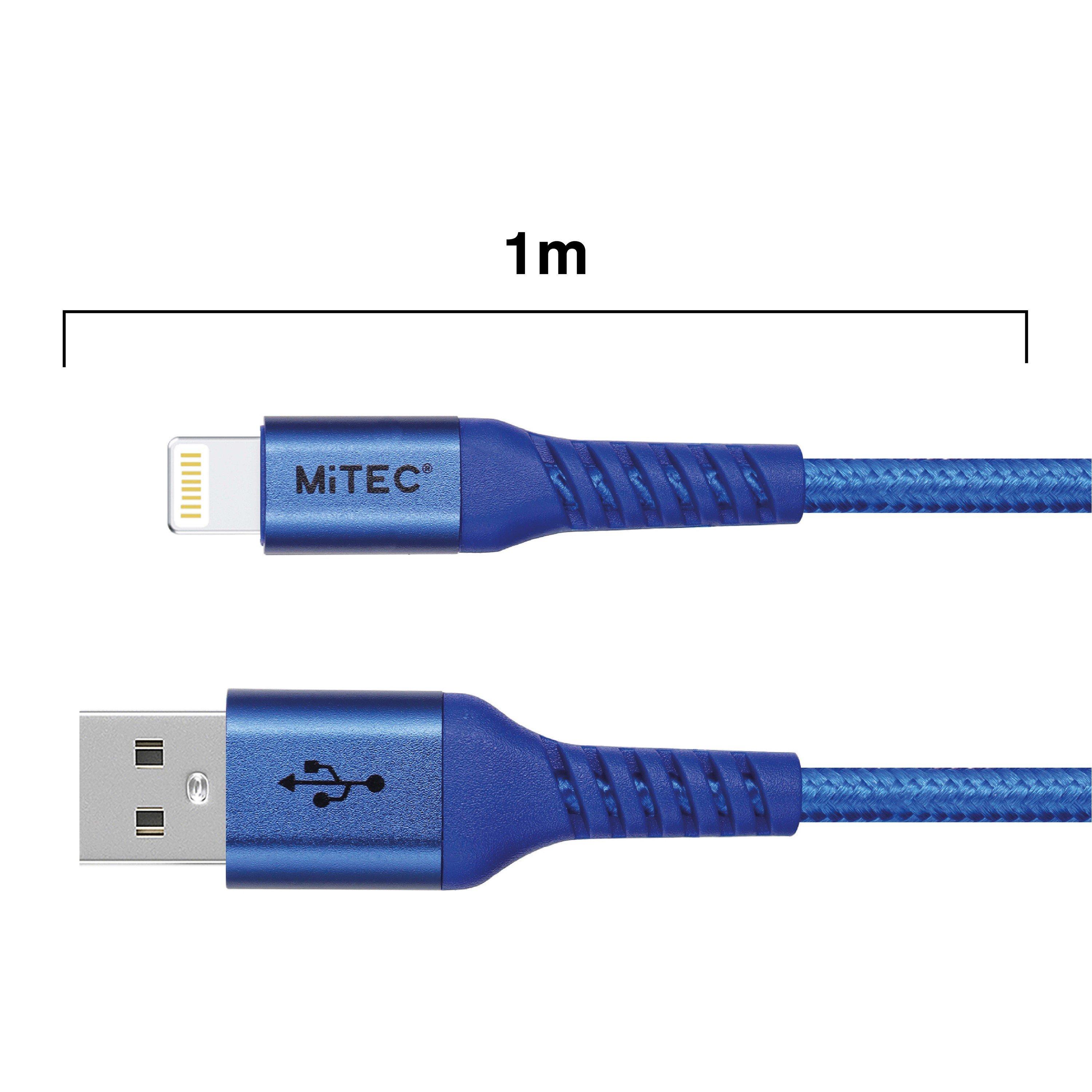 Blå - MiTEC - MITEC 1M MFI LIGHTNING BRAIDED CABLE BLUE - 3