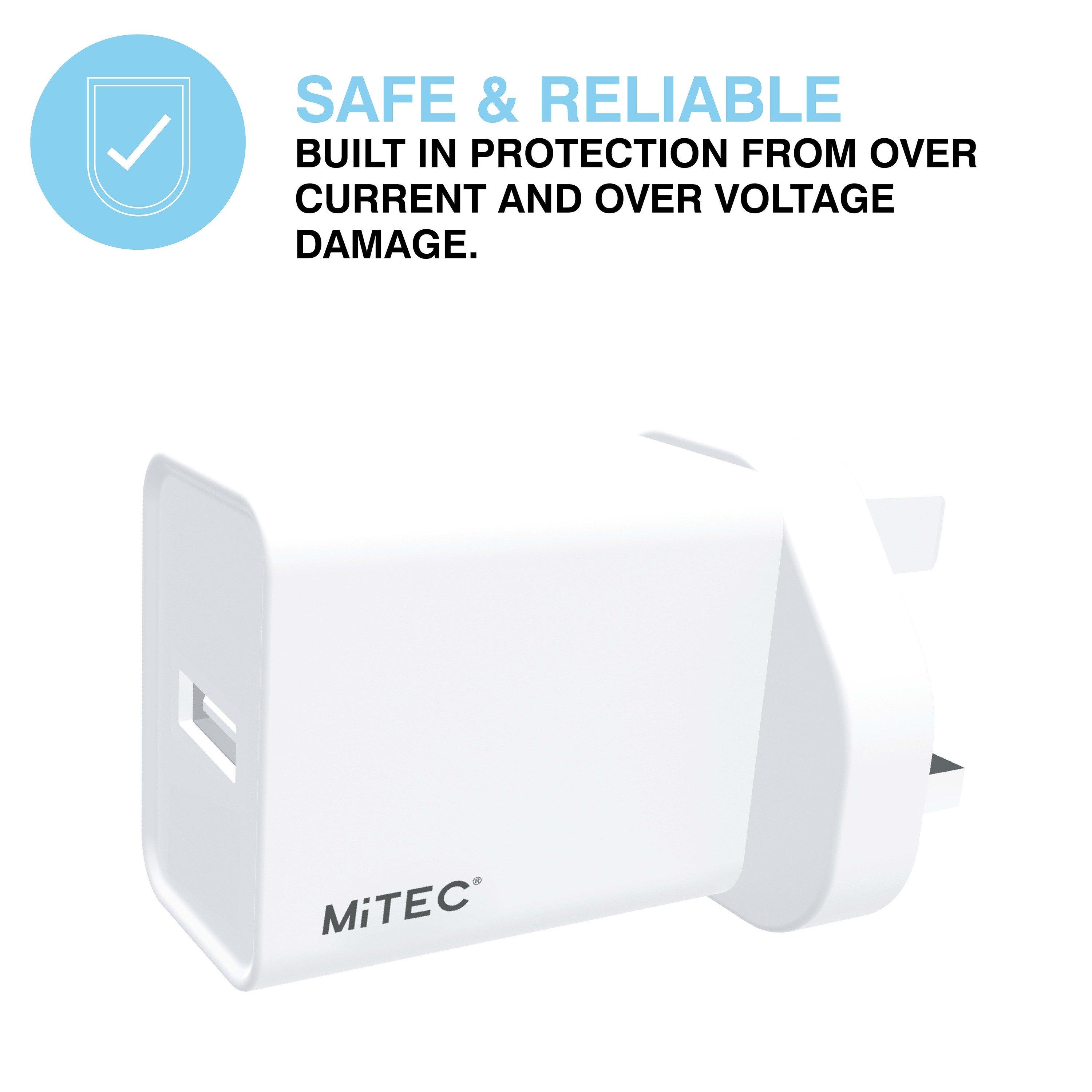 Wit - MiTEC - MITEC 2A USB-A MAINS CHARGER WHITE - 4