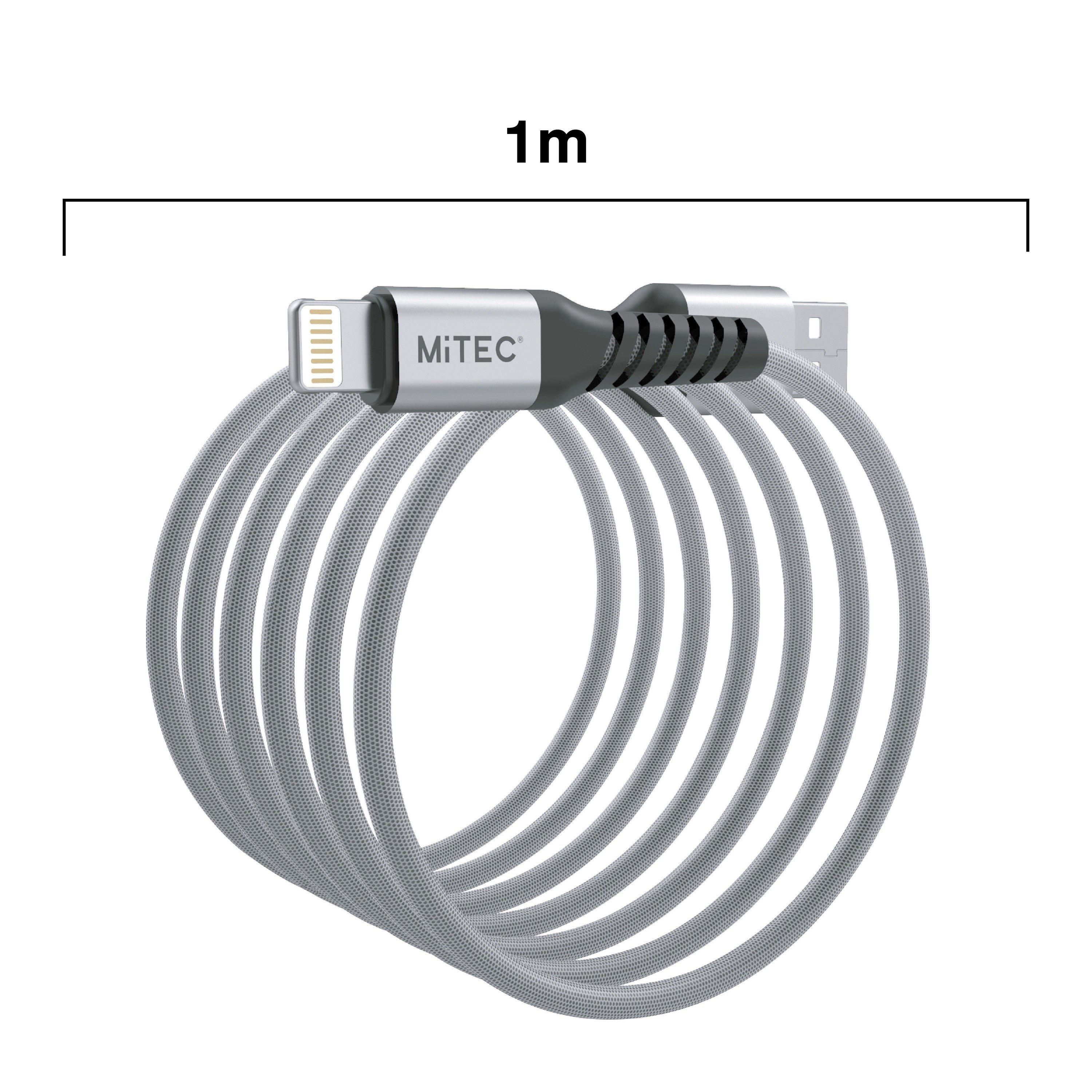 Silber - MiTEC - Unbreakable Lightning to USB-A - 1m Silver - 4