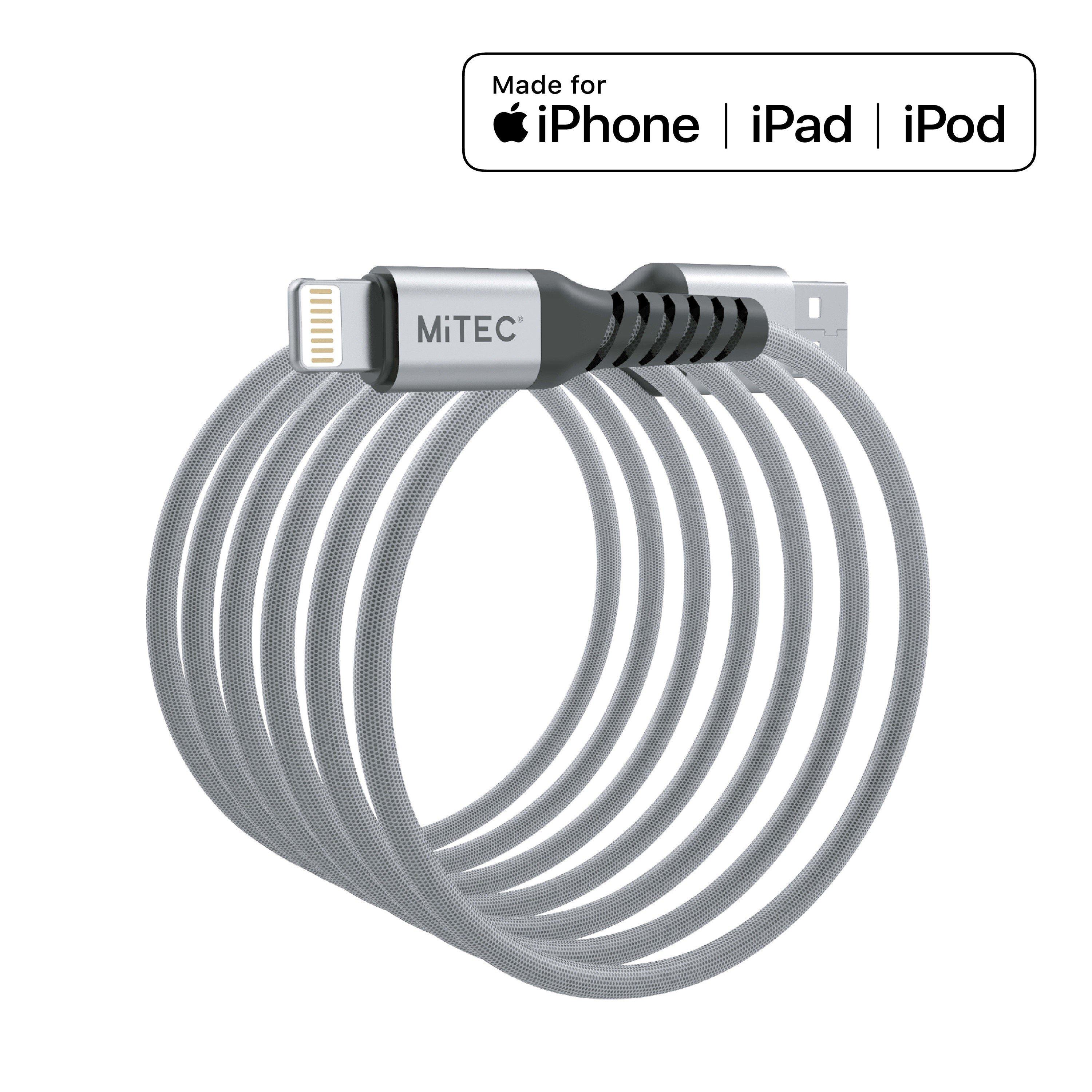 Silber - MiTEC - Unbreakable Lightning to USB-A - 1m Silver - 5