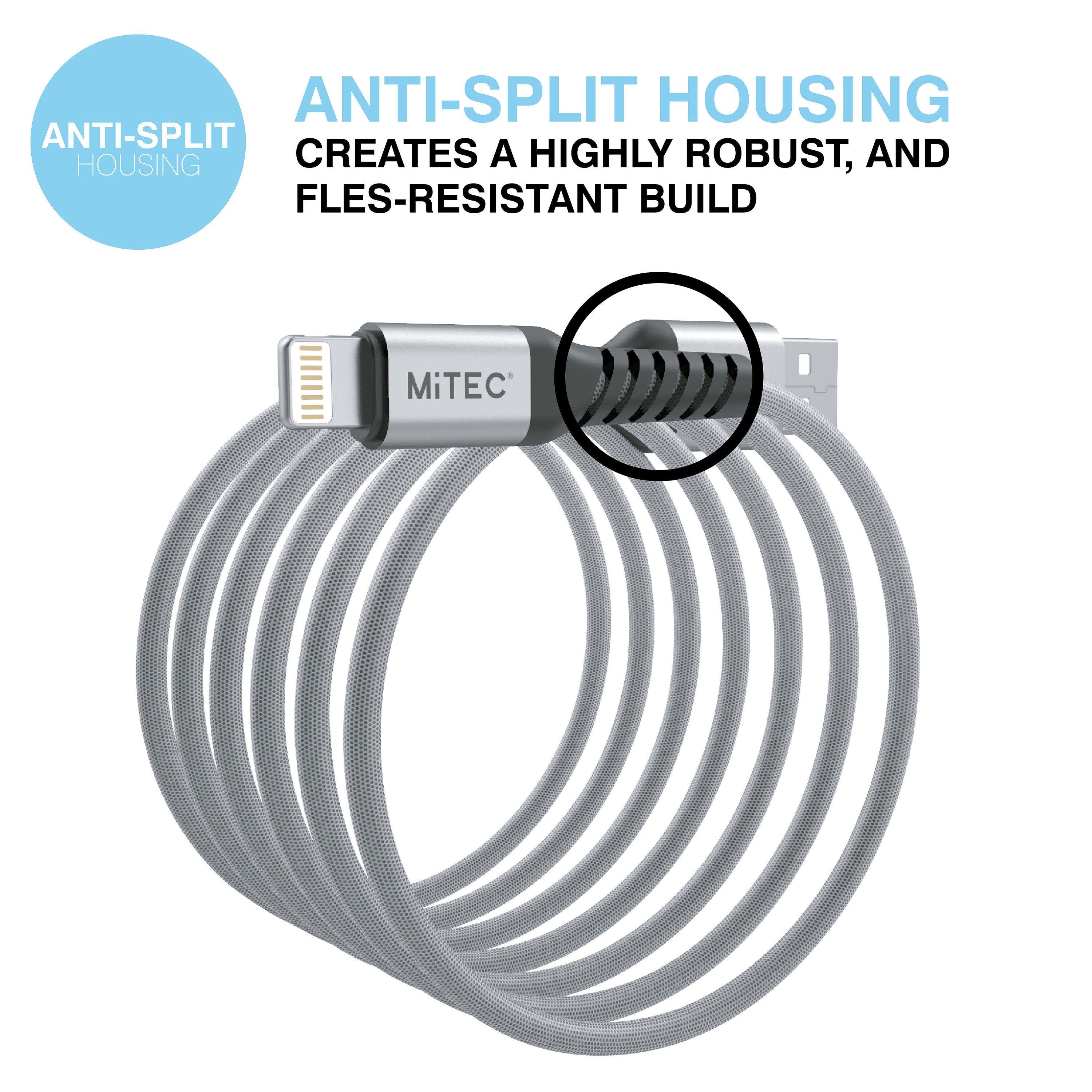 Silber - MiTEC - Unbreakable Lightning to USB-A - 1m Silver - 7