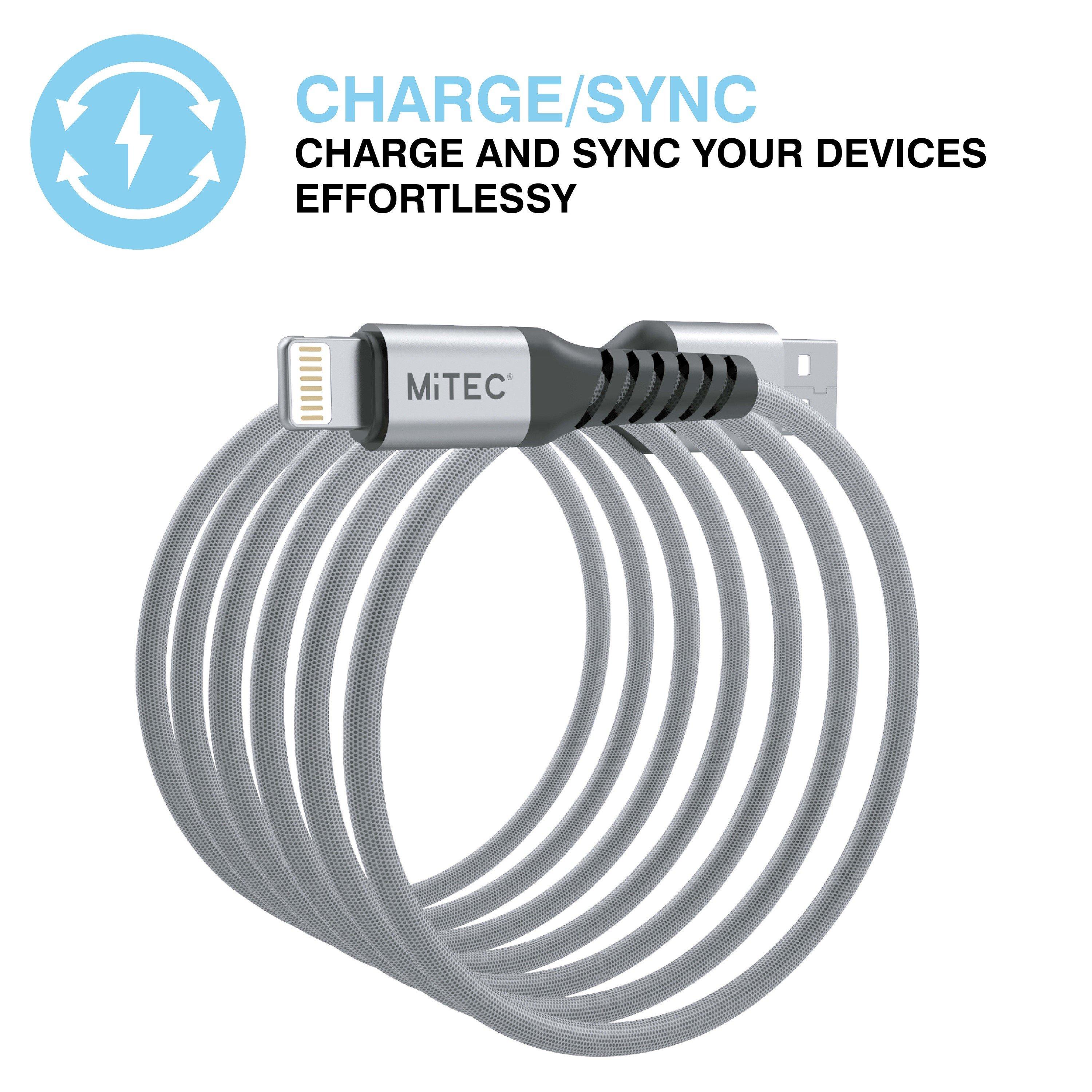 Silber - MiTEC - Unbreakable Lightning to USB-A - 1m Silver - 8