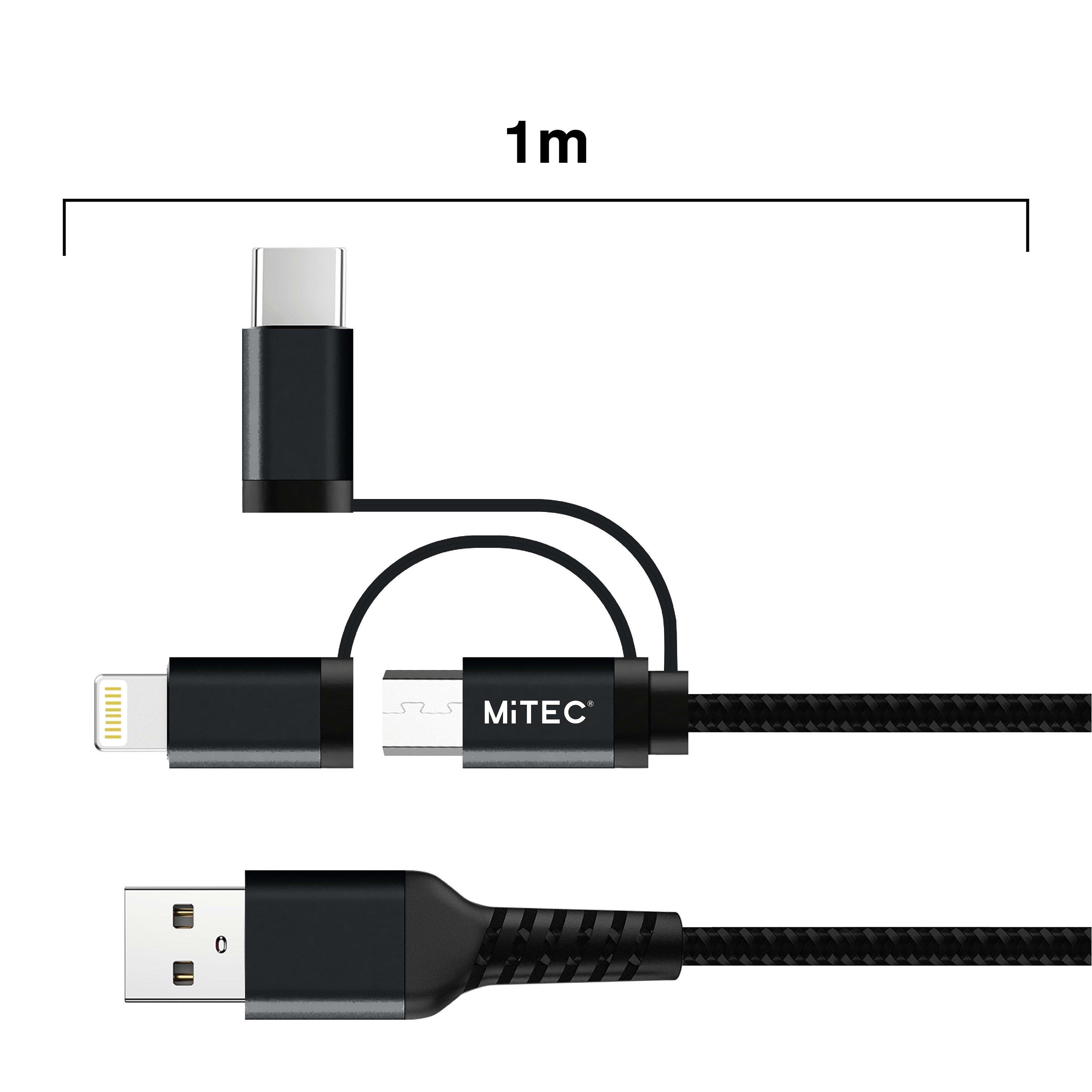 Sort - MiTEC - MITEC 1M UNIVERSAL MFI BRAIDED CABLE BLACK - 2