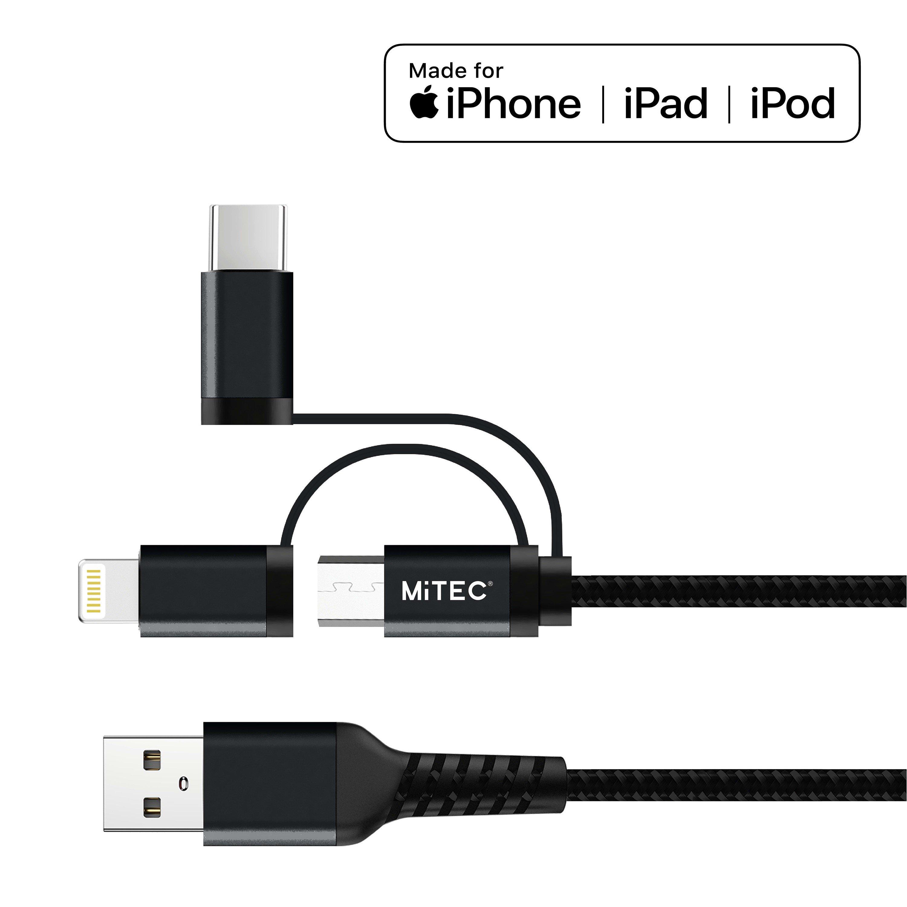 Sort - MiTEC - MITEC 1M UNIVERSAL MFI BRAIDED CABLE BLACK - 3