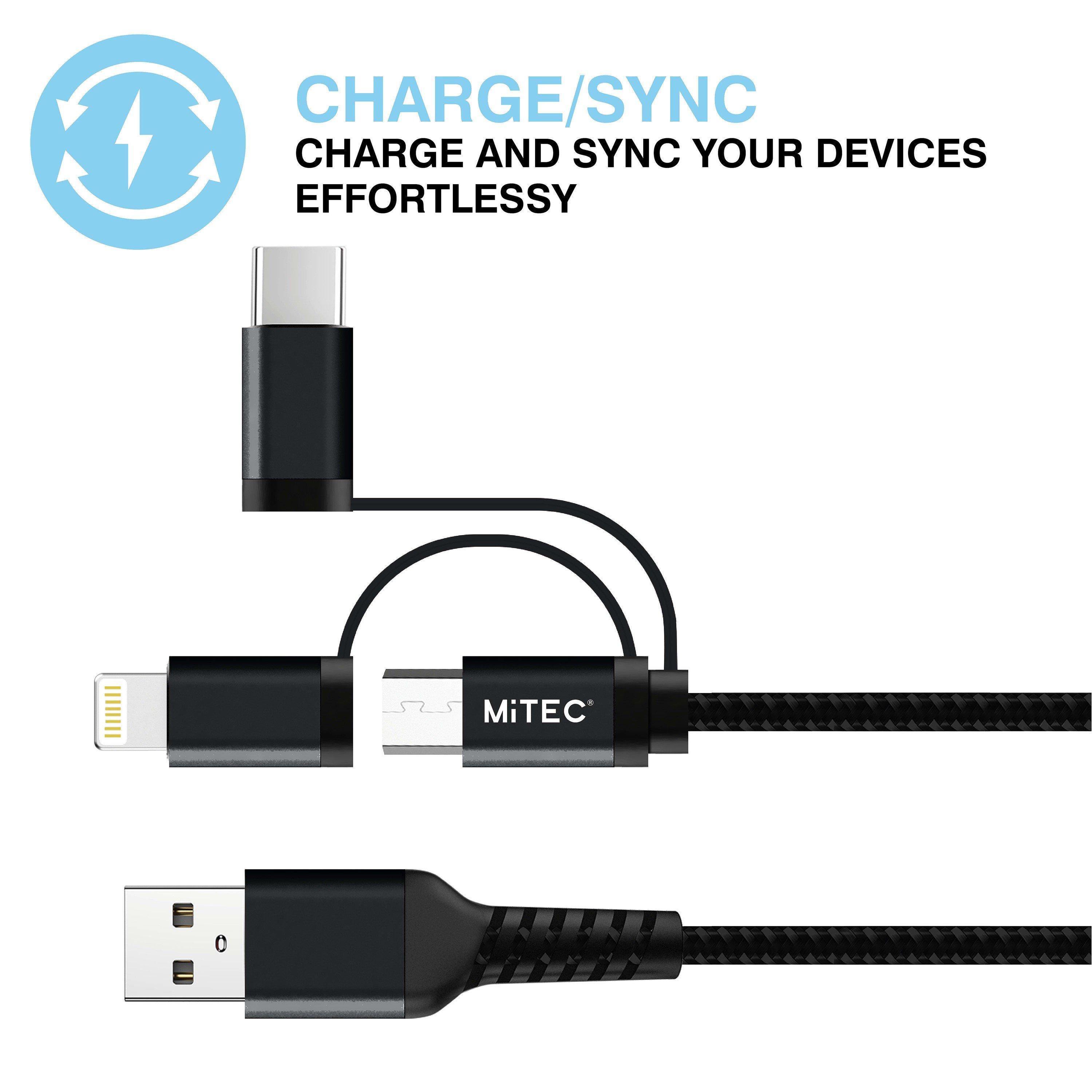 Sort - MiTEC - MITEC 1M UNIVERSAL MFI BRAIDED CABLE BLACK - 4