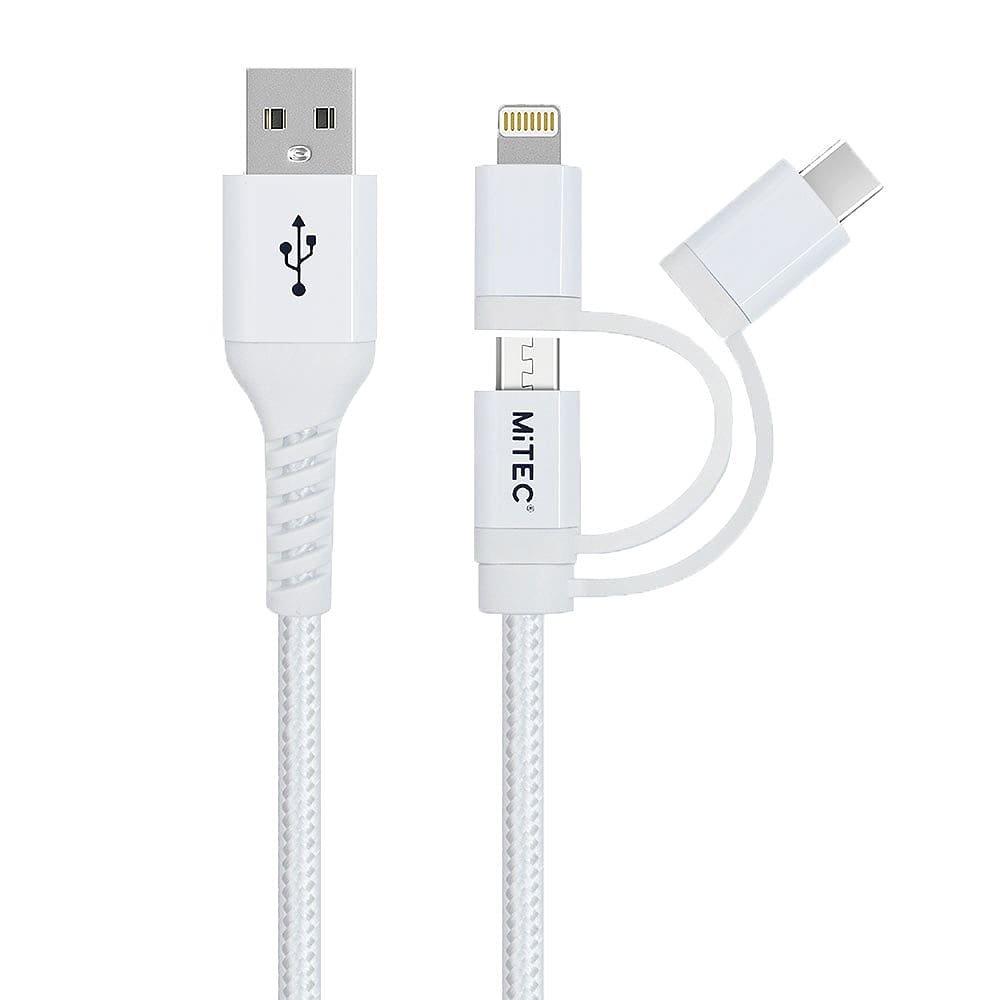 Hvid - MiTEC - MITEC 1M UNIVERSAL MFI BRAIDED CABLE WHITE - 1