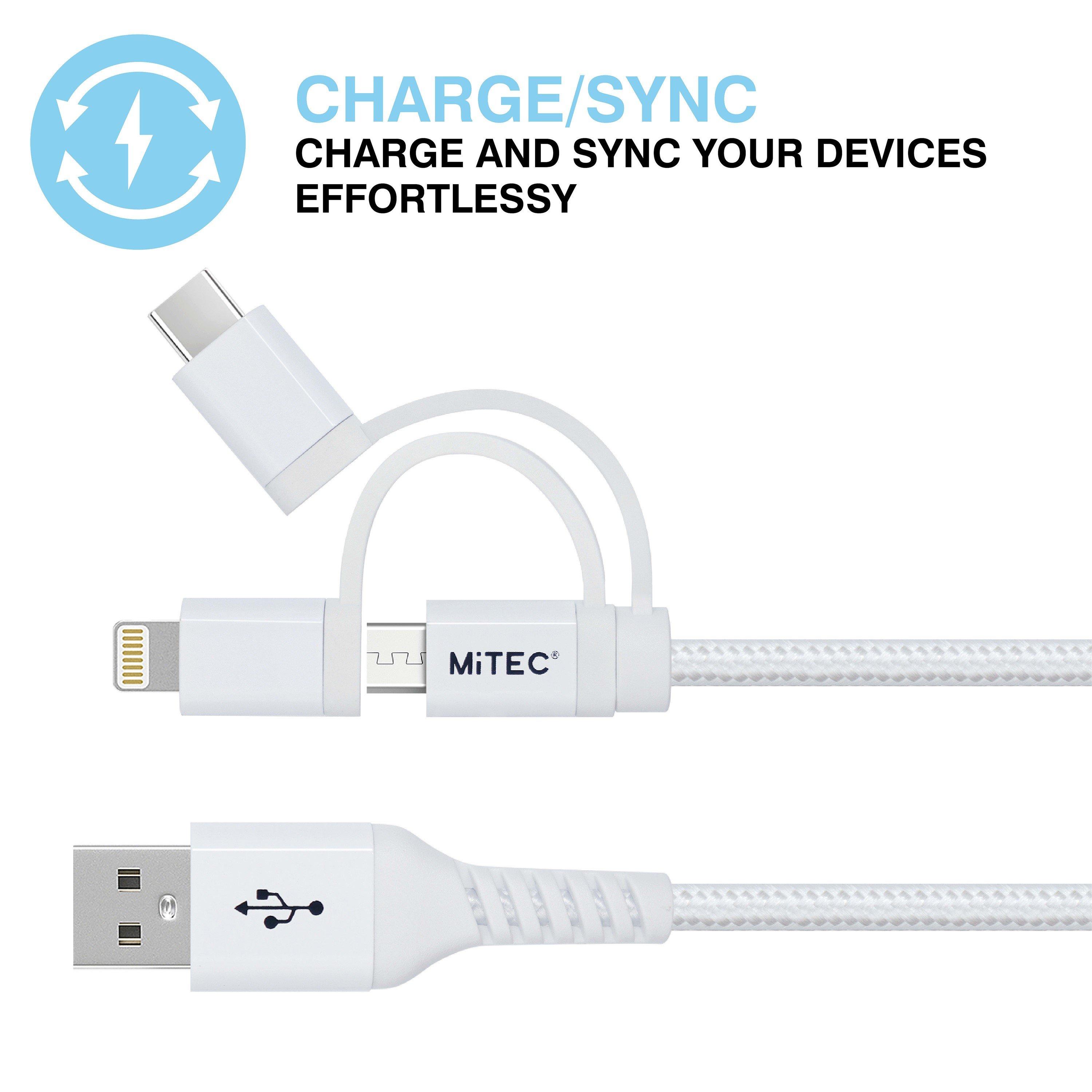 Hvid - MiTEC - MITEC 1M UNIVERSAL MFI BRAIDED CABLE WHITE - 4