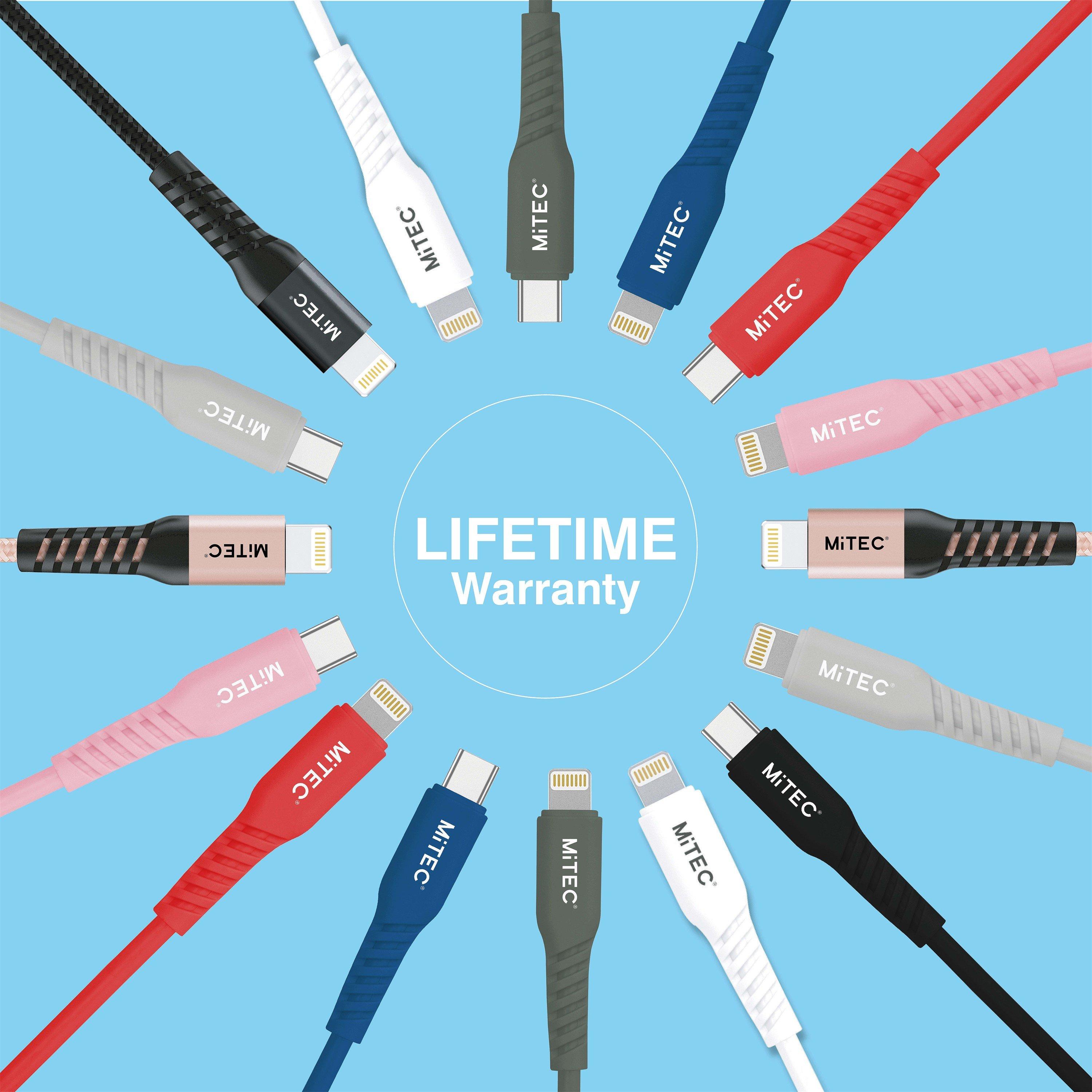 Hvid - MiTEC - MITEC 1M UNIVERSAL MFI BRAIDED CABLE WHITE - 6