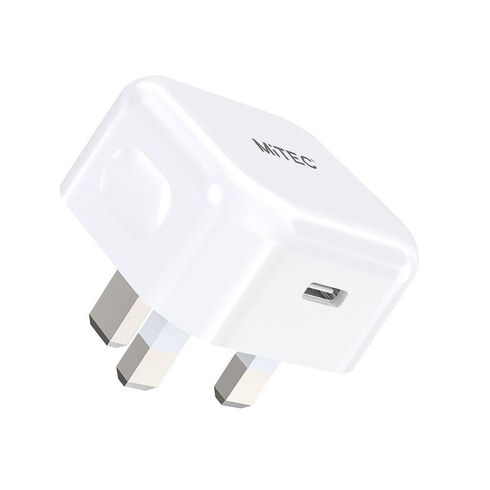 Hvid - MiTEC - MITEC 20W USB-C PD MAINS CHARGER WHITE - 1