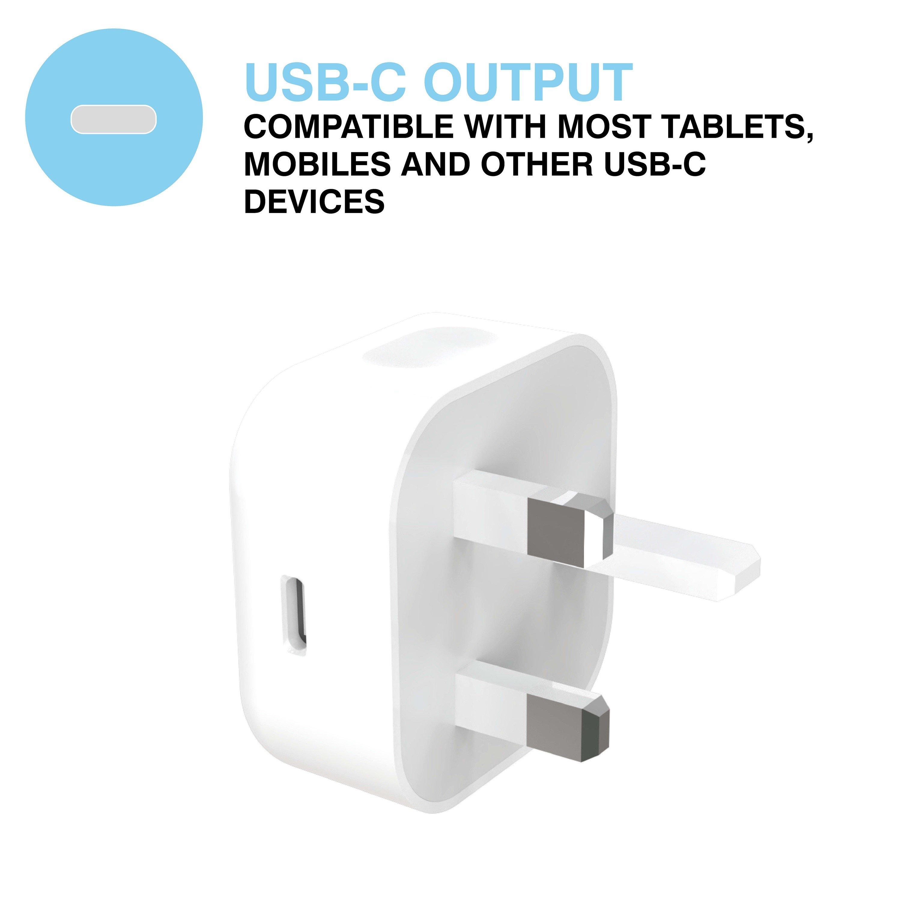 Hvid - MiTEC - MITEC 20W USB-C PD MAINS CHARGER WHITE - 2