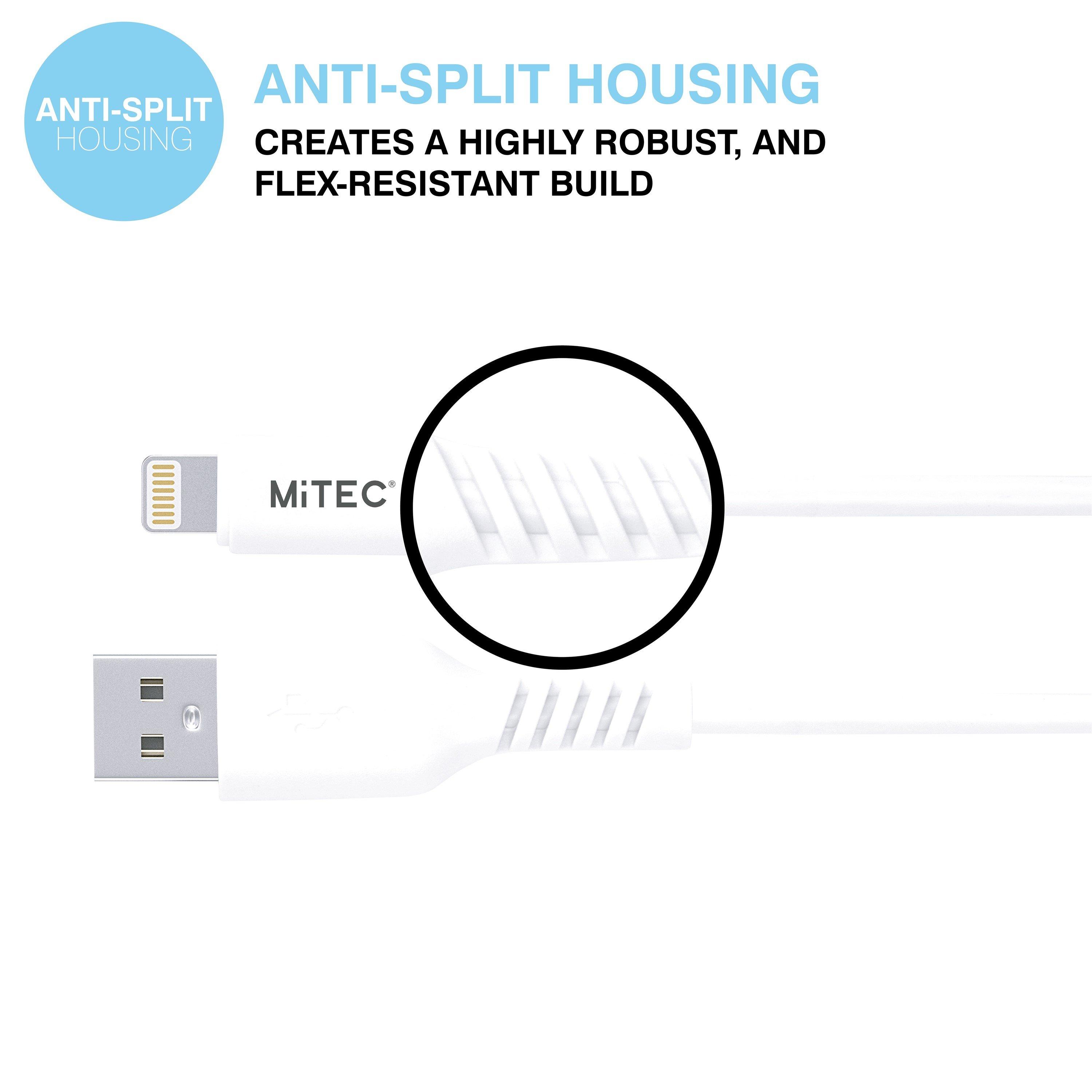 White - MiTEC - USB-A to Lightning MFI Cable 2M White - 3
