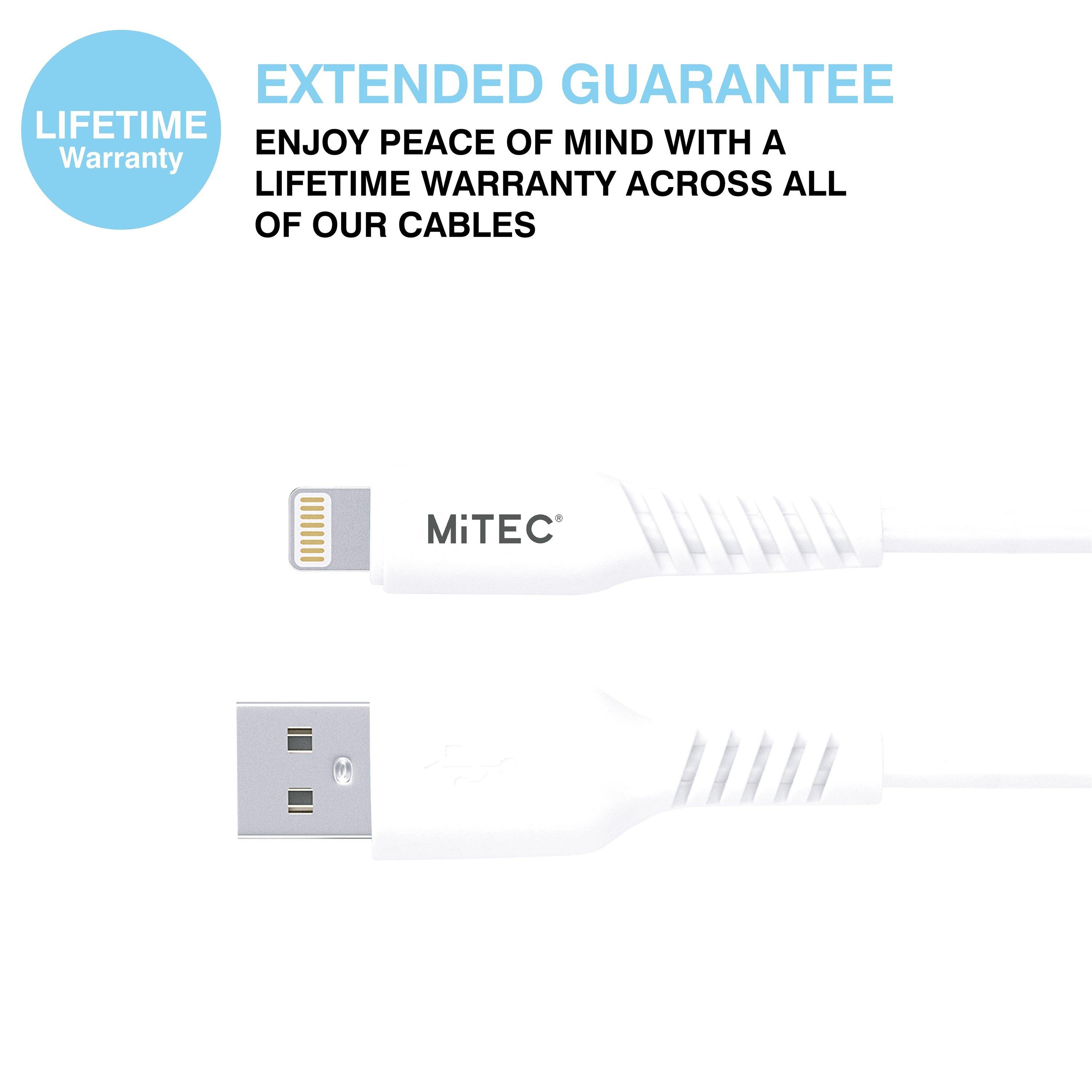 White - MiTEC - USB-A to Lightning MFI Cable 2M White - 5