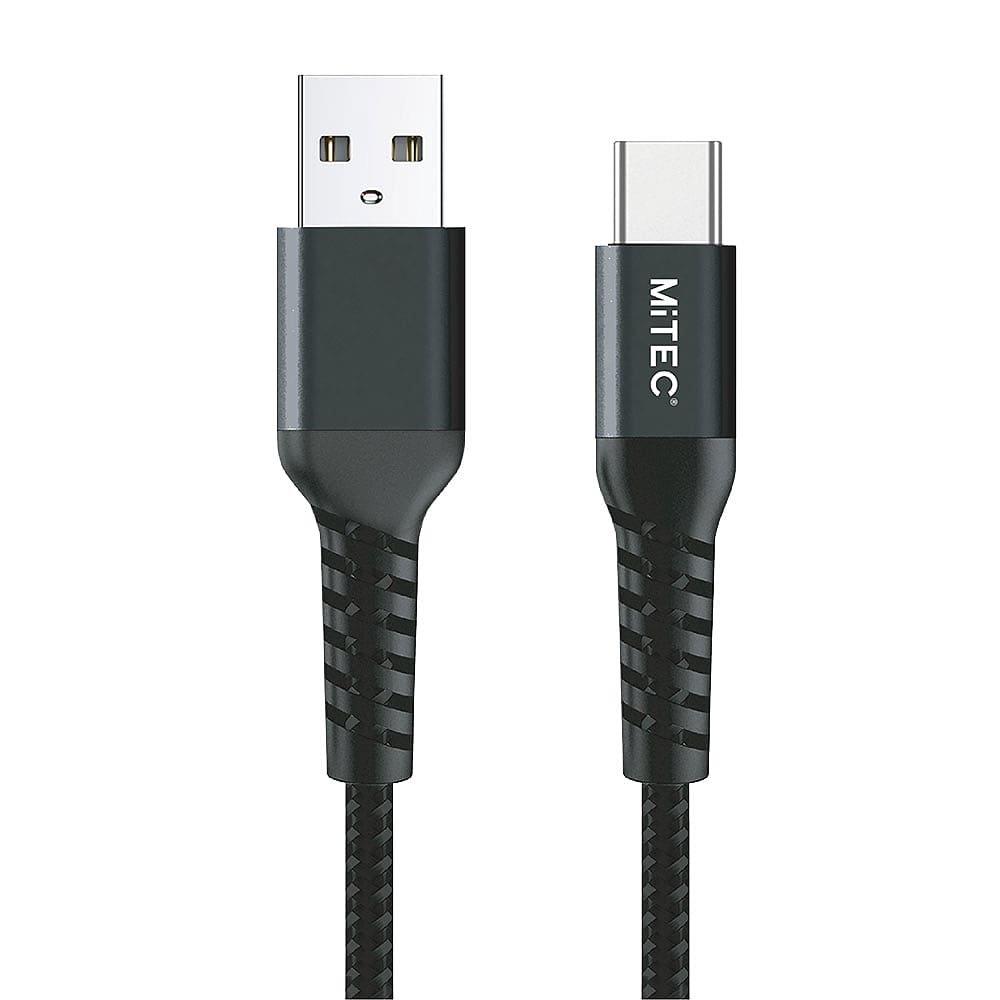 Schwarz - MiTEC - MITEC 1M USB-C BRAIDED CABLE BLACK - 1