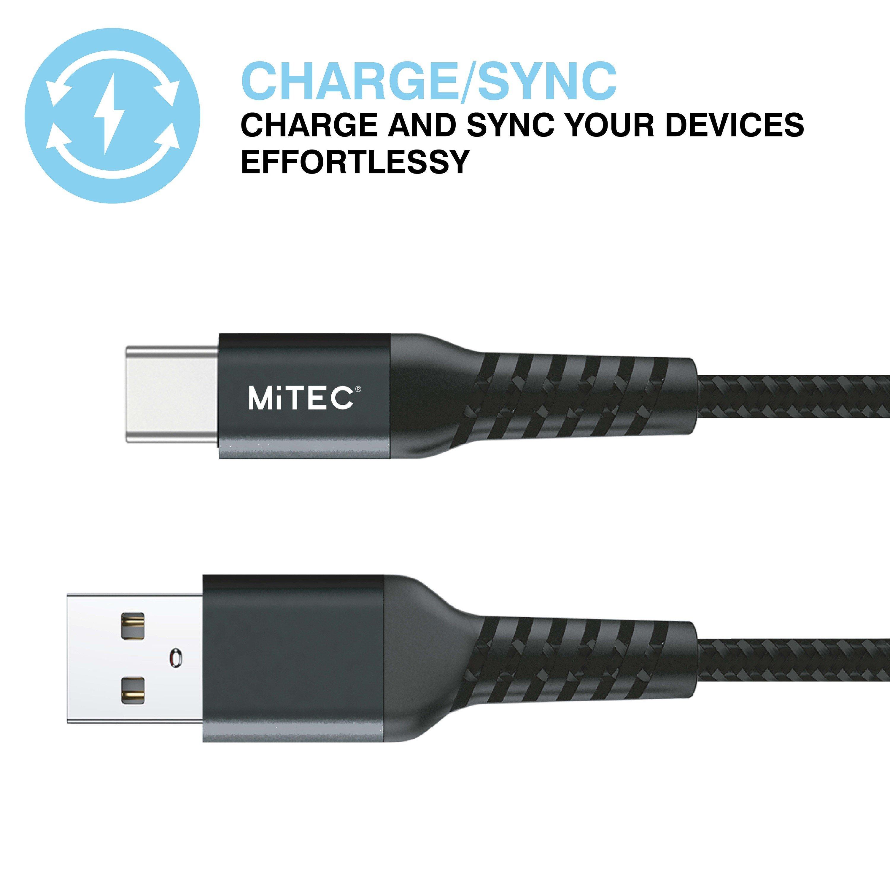 Schwarz - MiTEC - MITEC 1M USB-C BRAIDED CABLE BLACK - 3