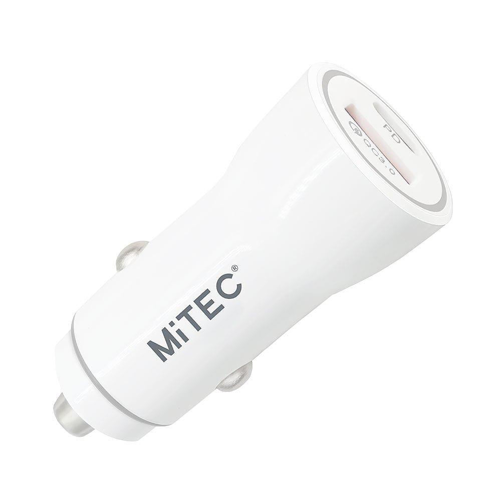 Mitec  Usb-C & Usb-A In-Car Charger White