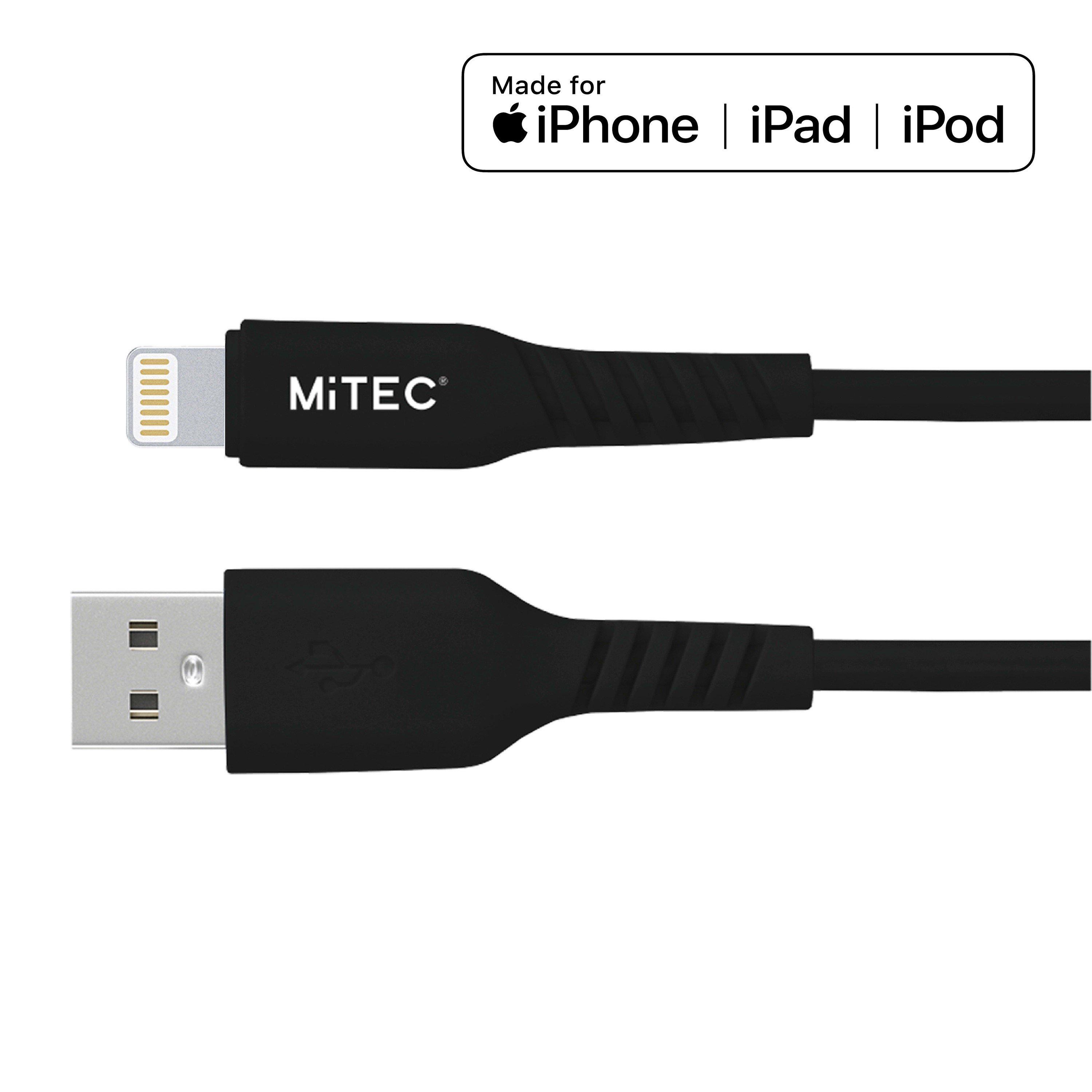 Crna - MiTEC - USB-A to Lightning MFI Cable 1M Black - 3