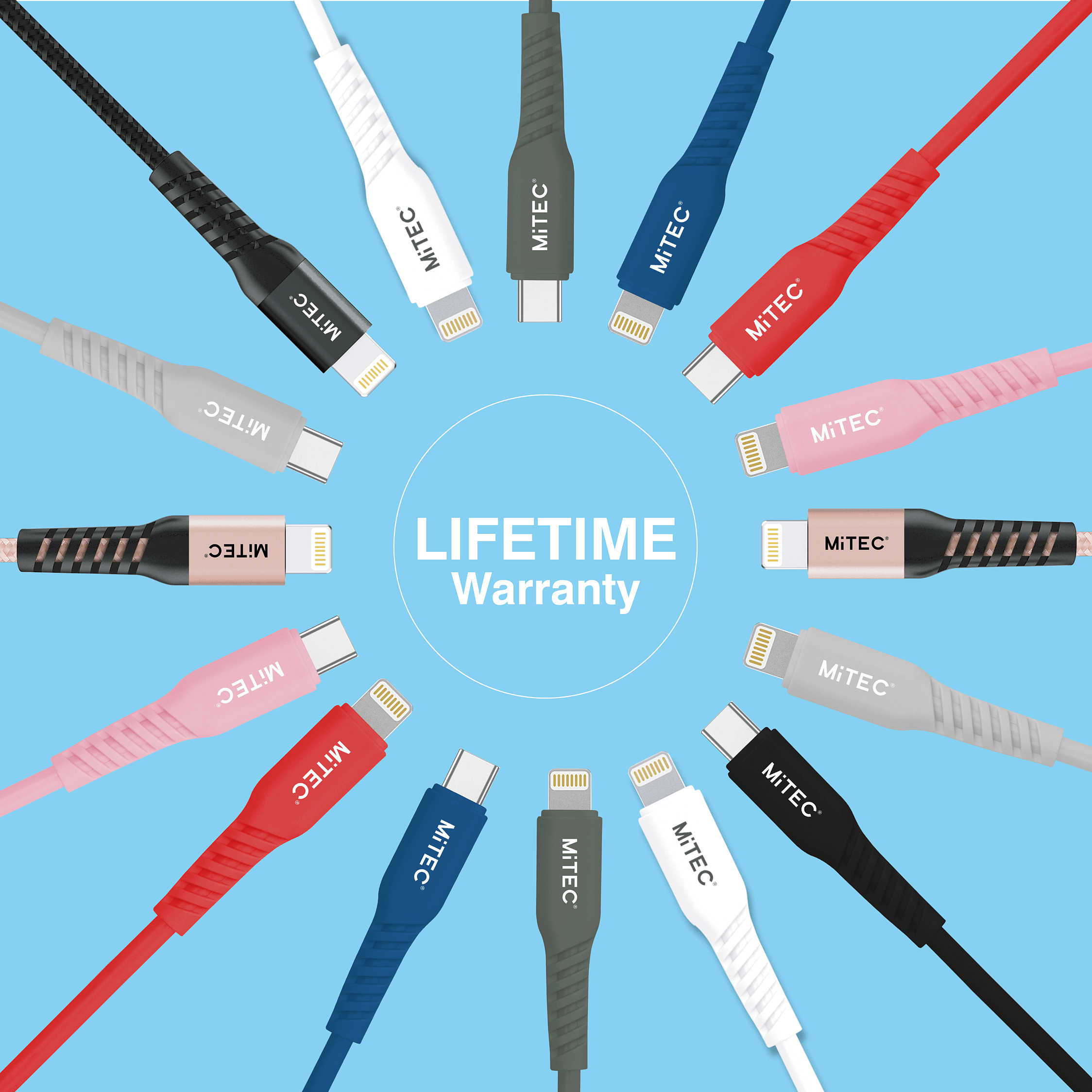 Hvid - MiTEC - MITEC 1M MFI LIGHTNING BRAIDED CABLE SILVER - 6