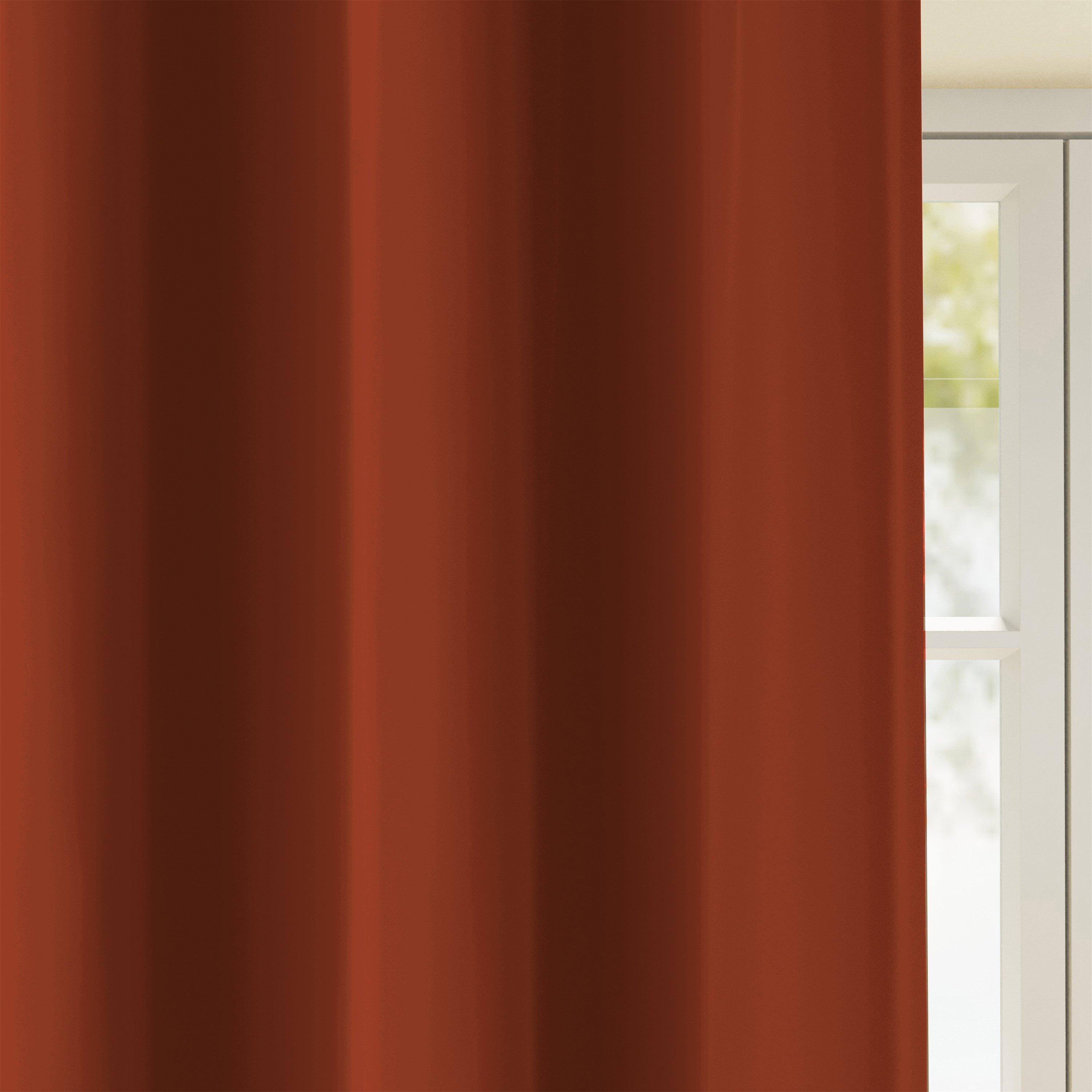 Orange - Enhanced Living - Supersoft Orange Thermal Blockout Eyelet Curtains - 3