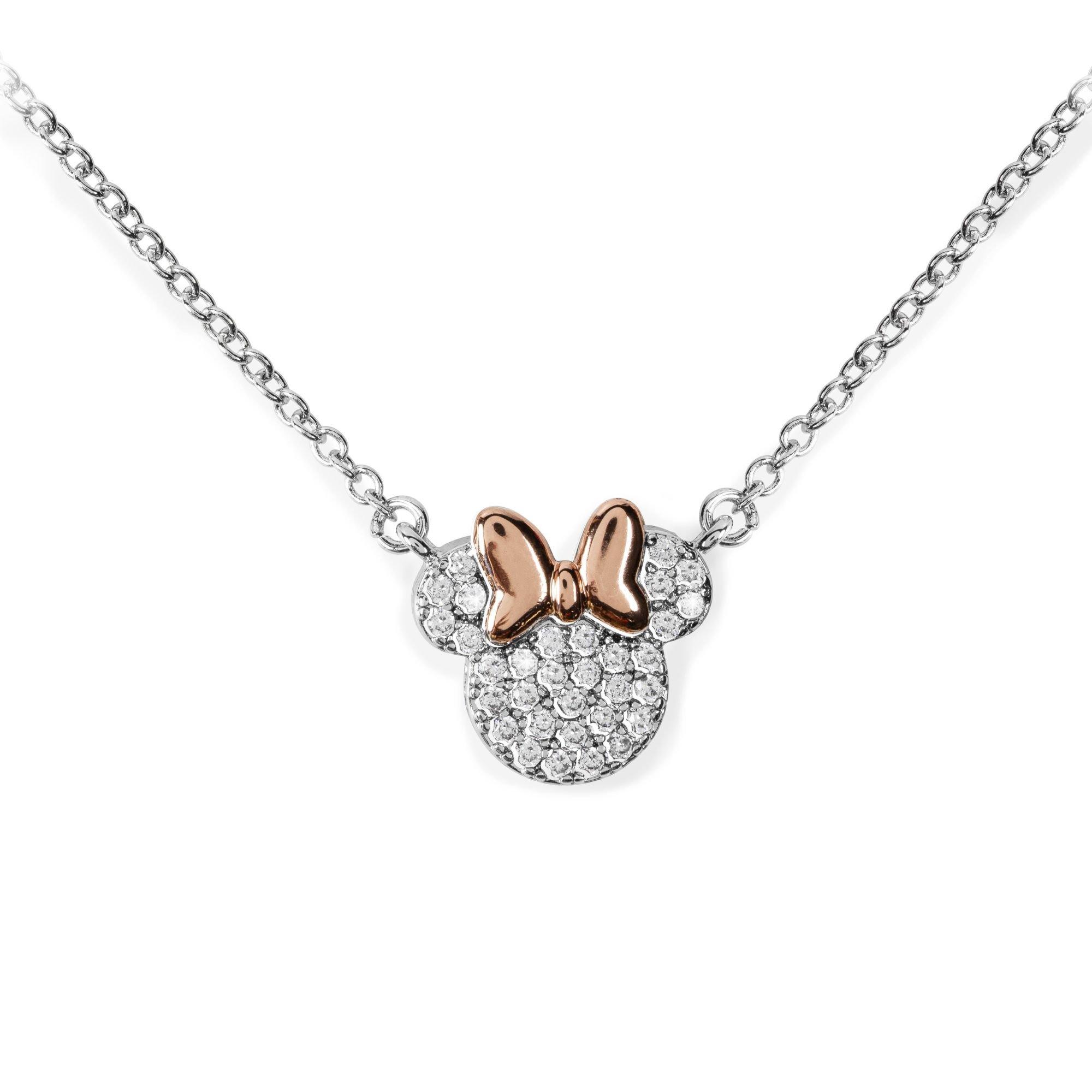 Silver - Minnie Mouse - Minnie Mouse two tone necklace & stud earring set - 3