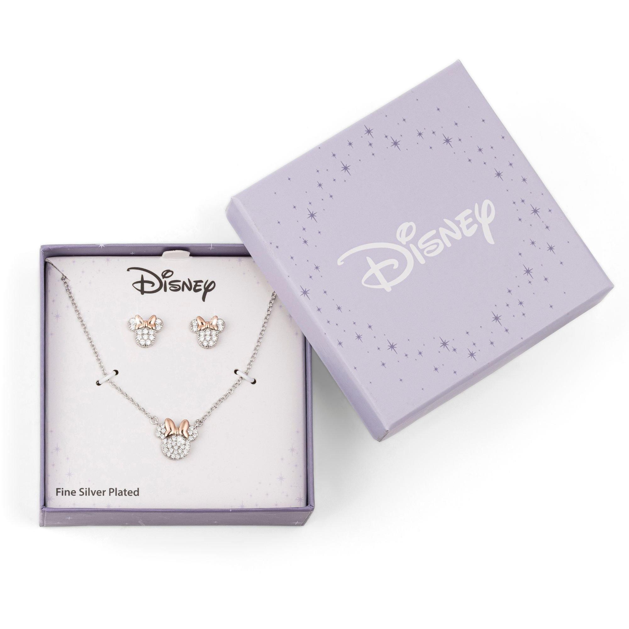 Silver - Minnie Mouse - Minnie Mouse two tone necklace & stud earring set - 5