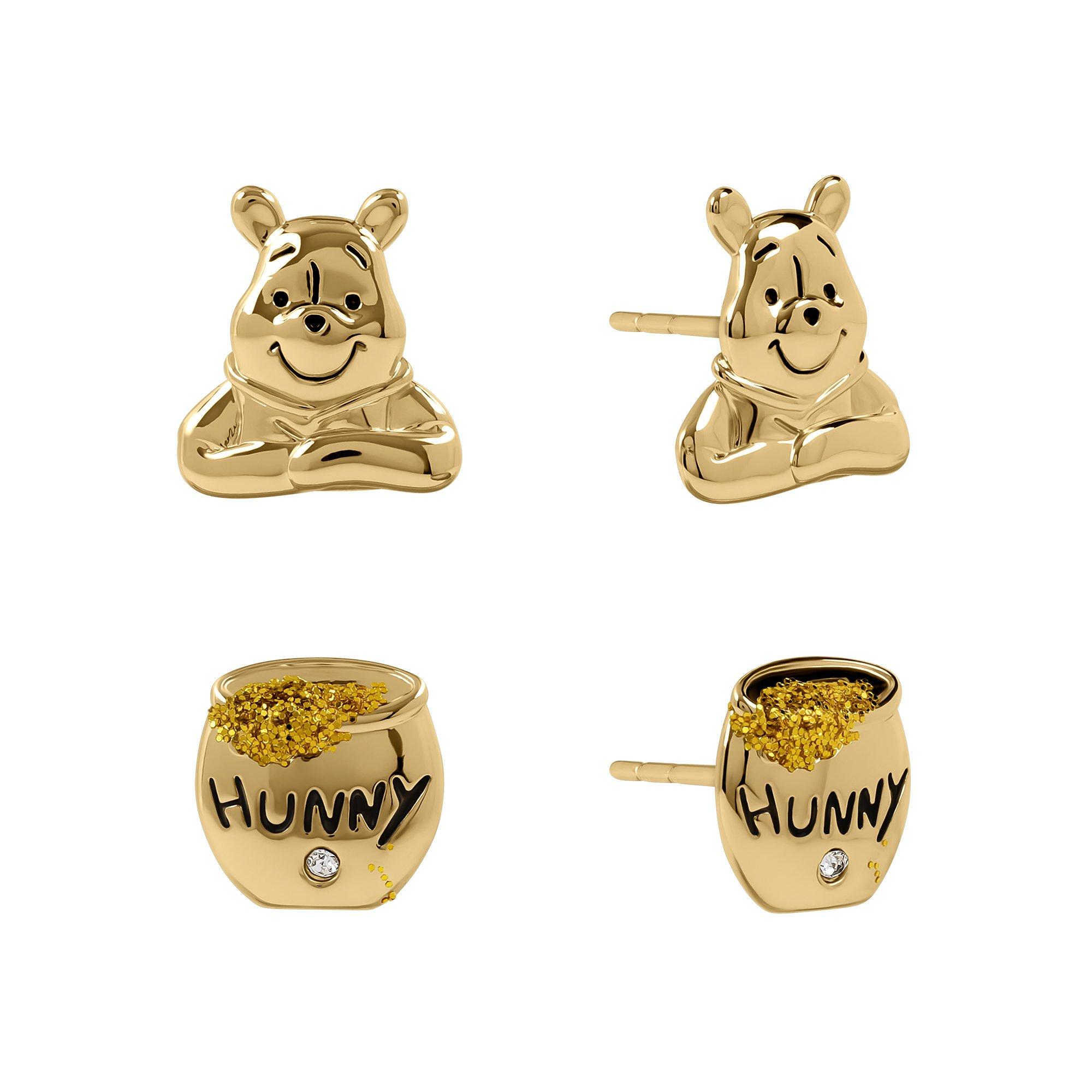 Gold - Winnie The Pooh - Winnie the Pooh gold plated earring set - 1