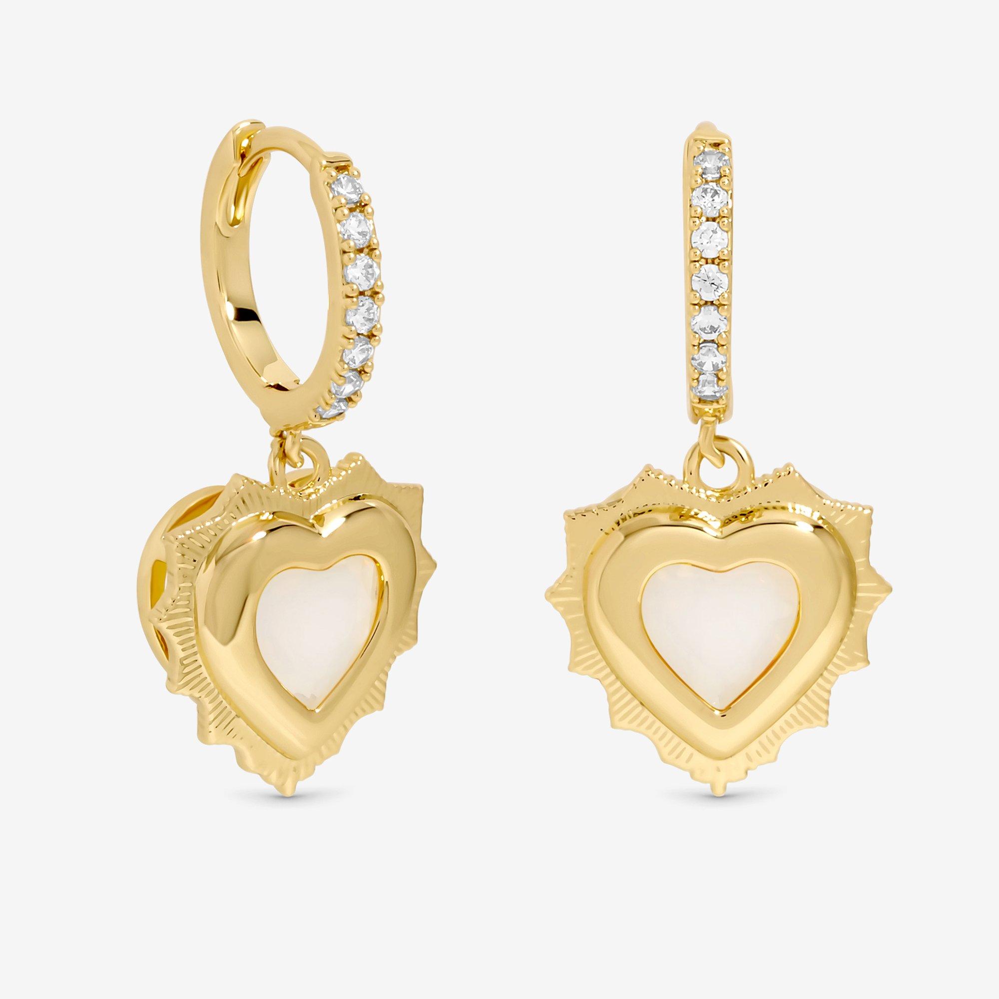 Gold - Jon Richard - Gold Plated Heart Birthstone Earrings - June - 2