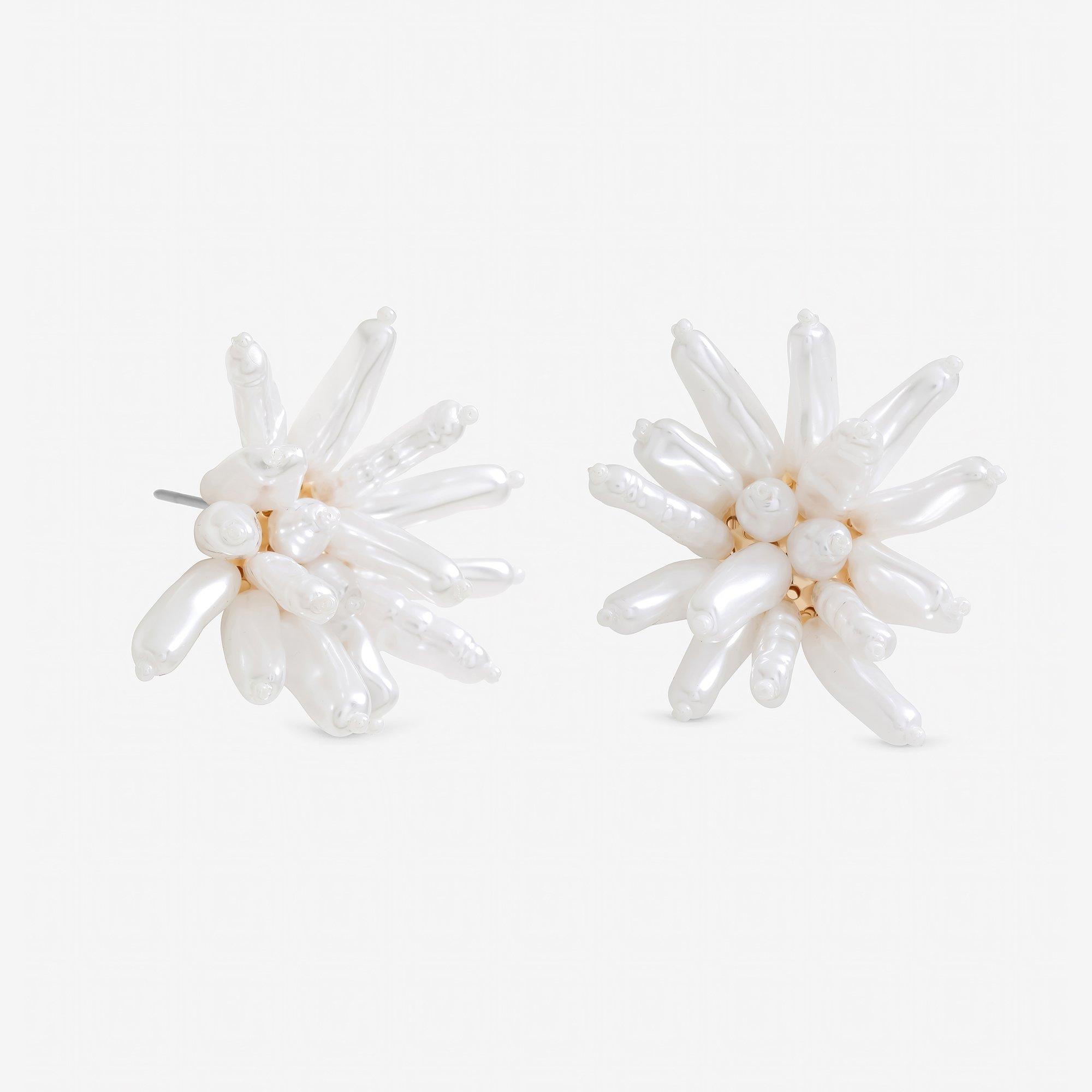 Gold - Mood - Mood Statement Pearl Floral Earrings