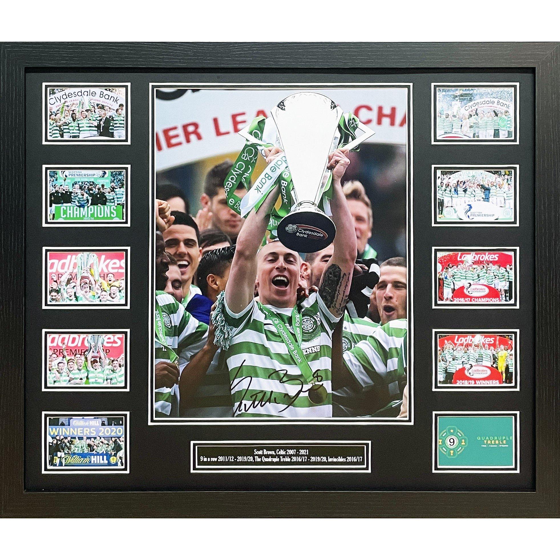Green - AllStarSignings Ltd - Scott Brown signed & framed Celtic photo - 1