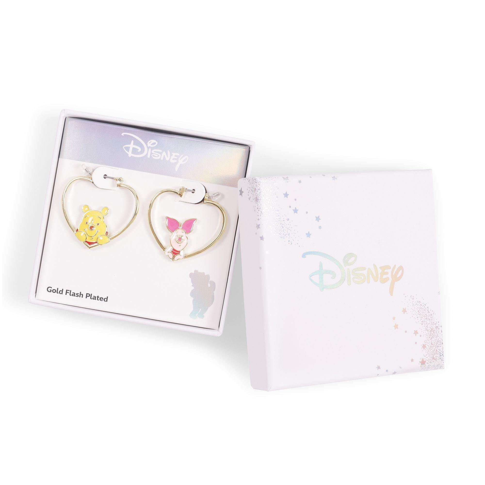 Gold - Winnie The Pooh - Winnie the Pooh and Piglet gold hoop earrings - 4
