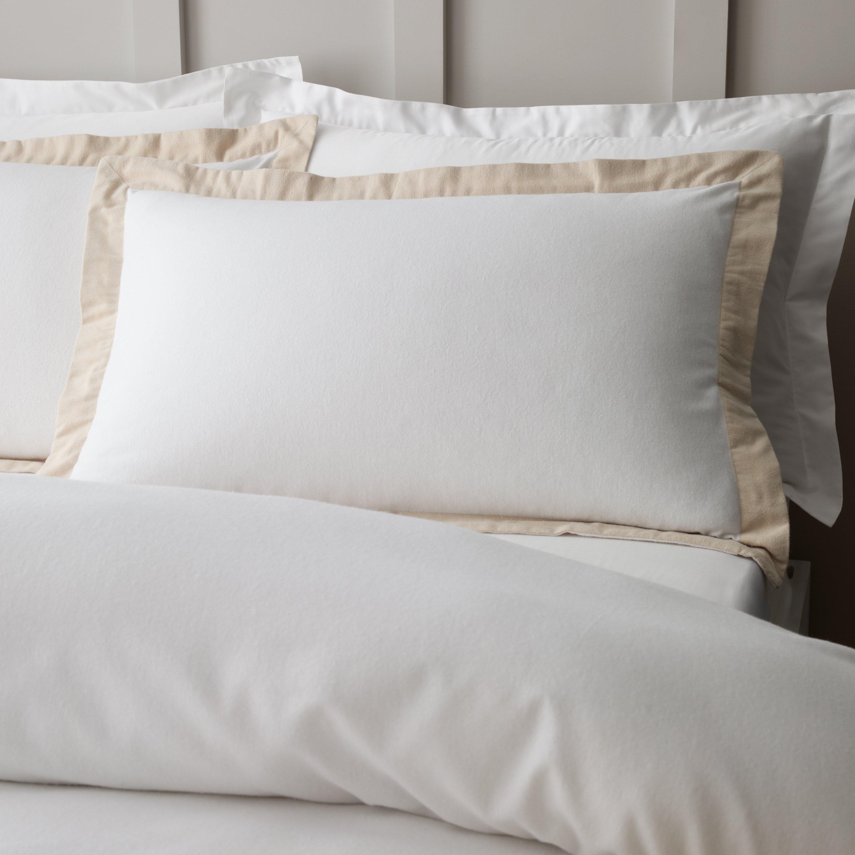 White / Natural - Bianca - Brushed Tailo Cotton Duvet Cover Set - 2