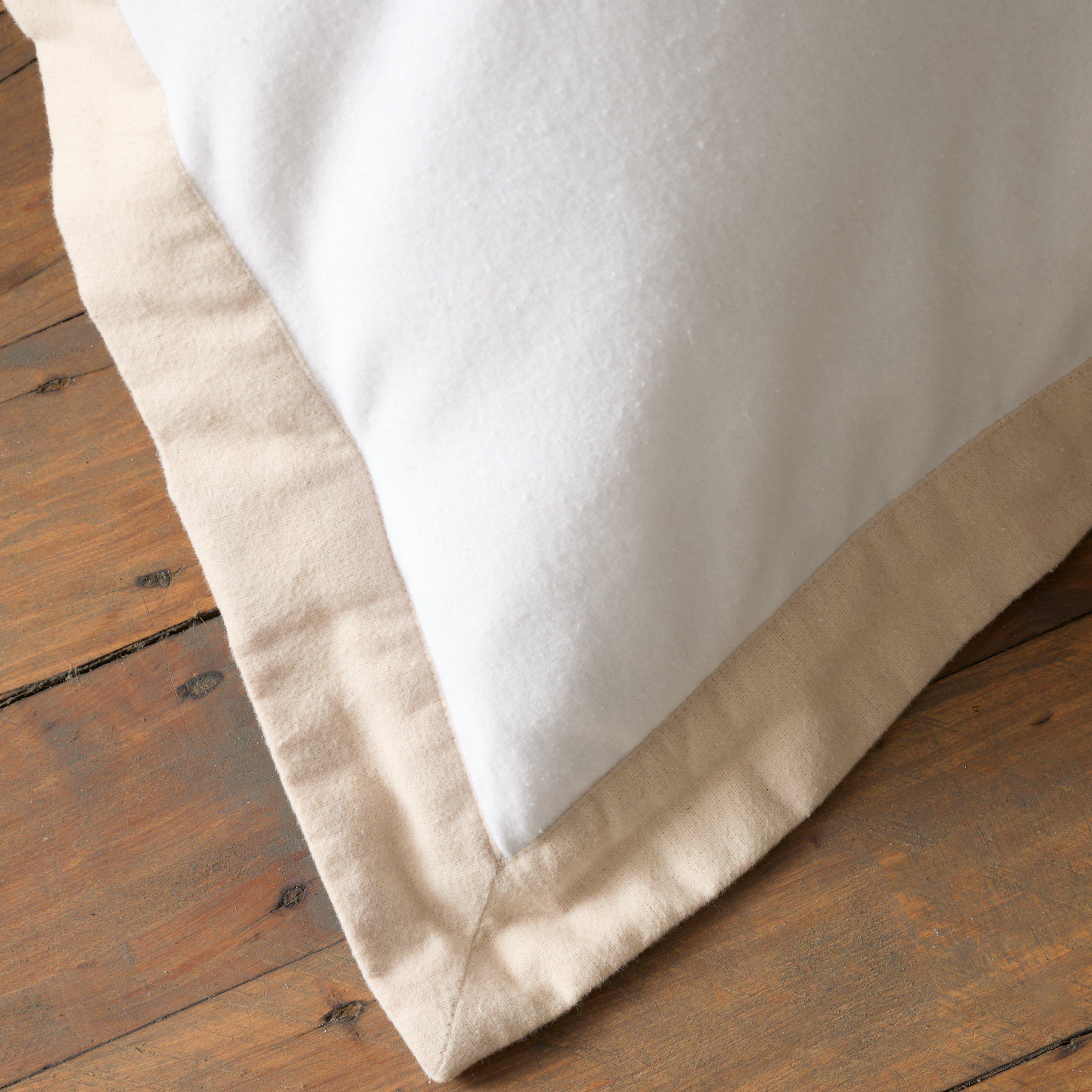 White / Natural - Bianca - Brushed Tailo Cotton Duvet Cover Set - 4