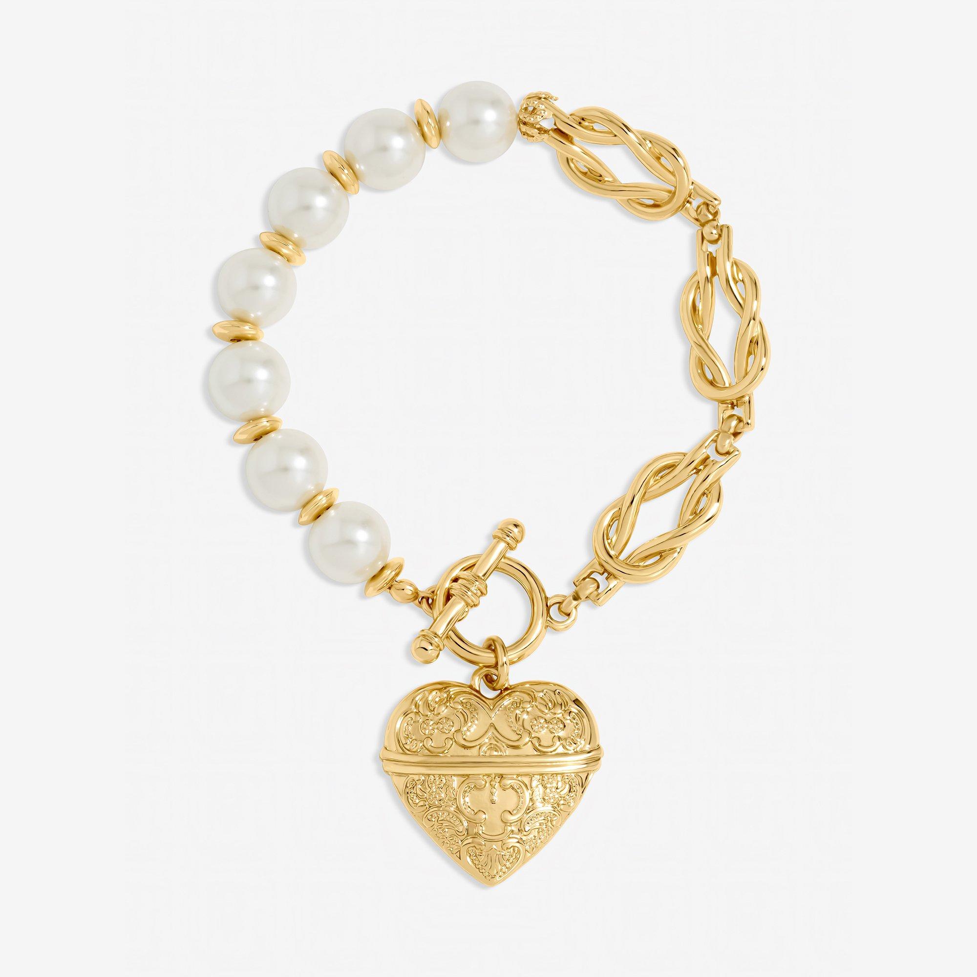 Gold - Mood - Gold Plated Engraved Heart Bracelet