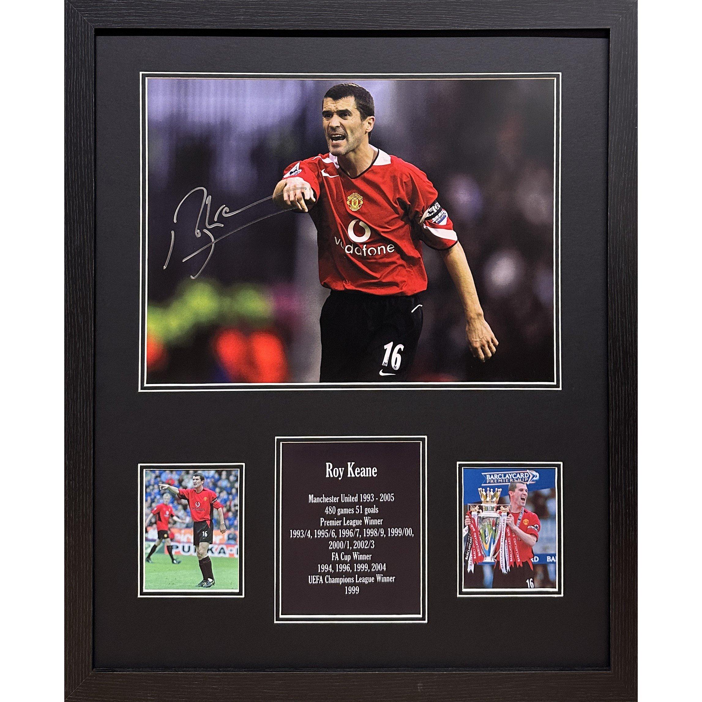 Allstarsignings Ltd  Roy Keane Signed & Framed Manchester United Photo - Red