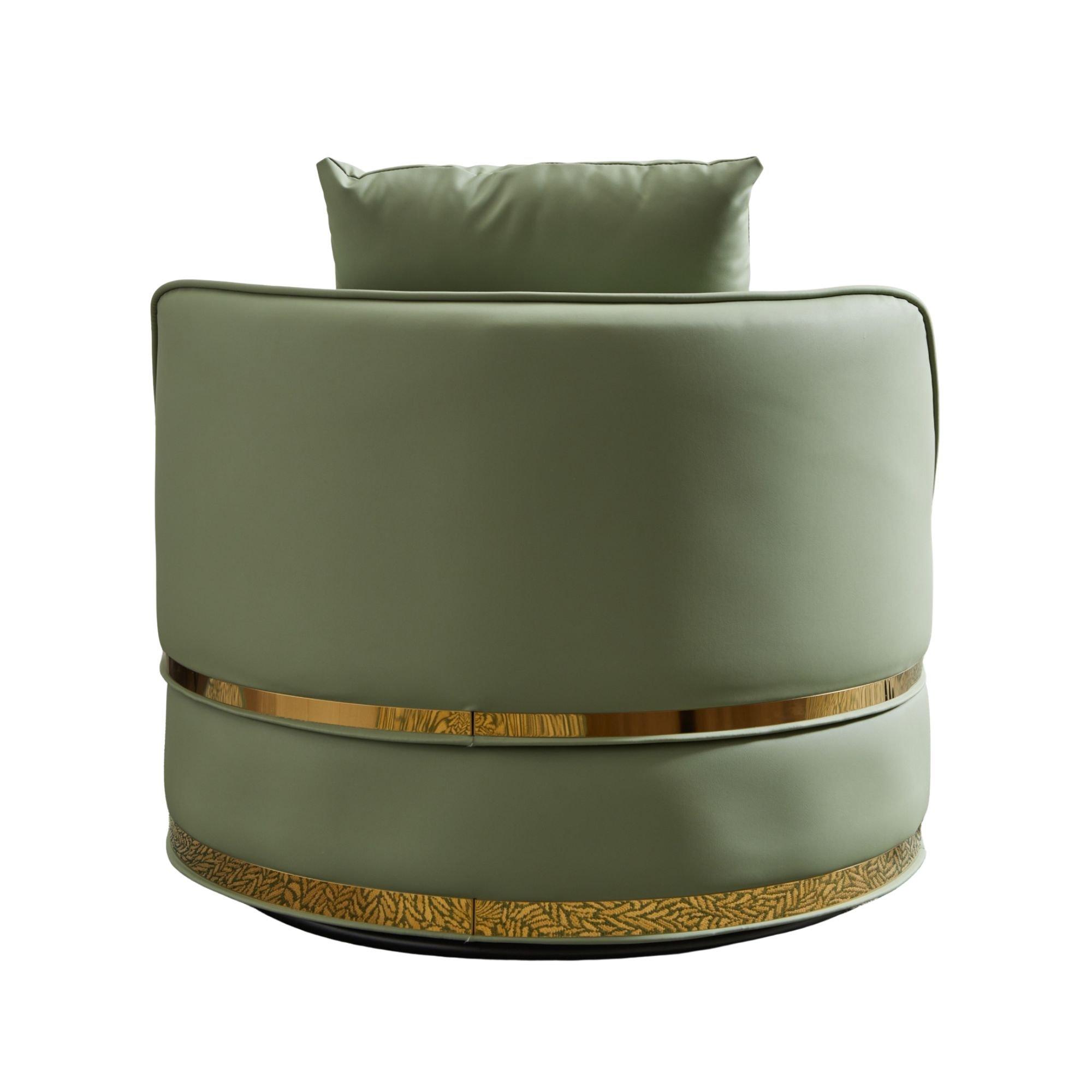 Green - Urban Meuble - Modern Swivel Barrel Accent Chair - 11