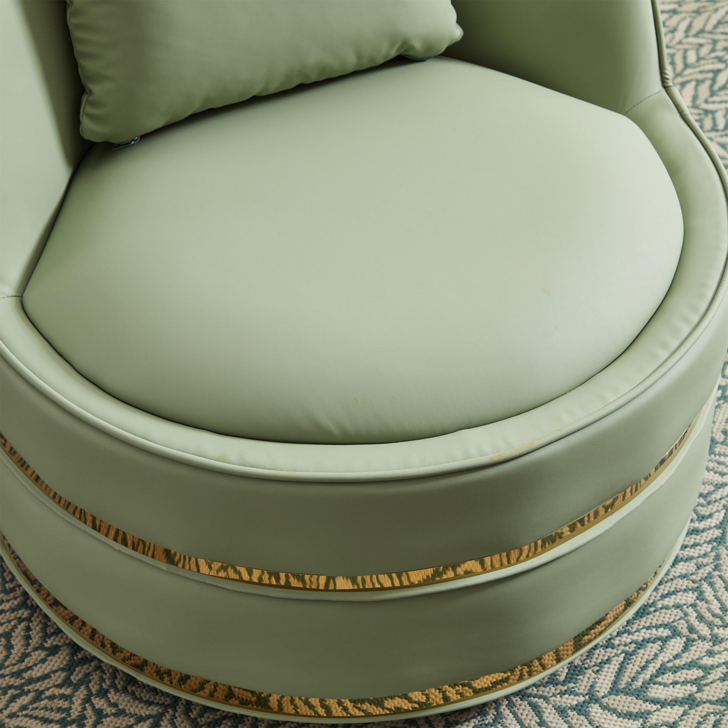 Green - Urban Meuble - Modern Swivel Barrel Accent Chair - 13