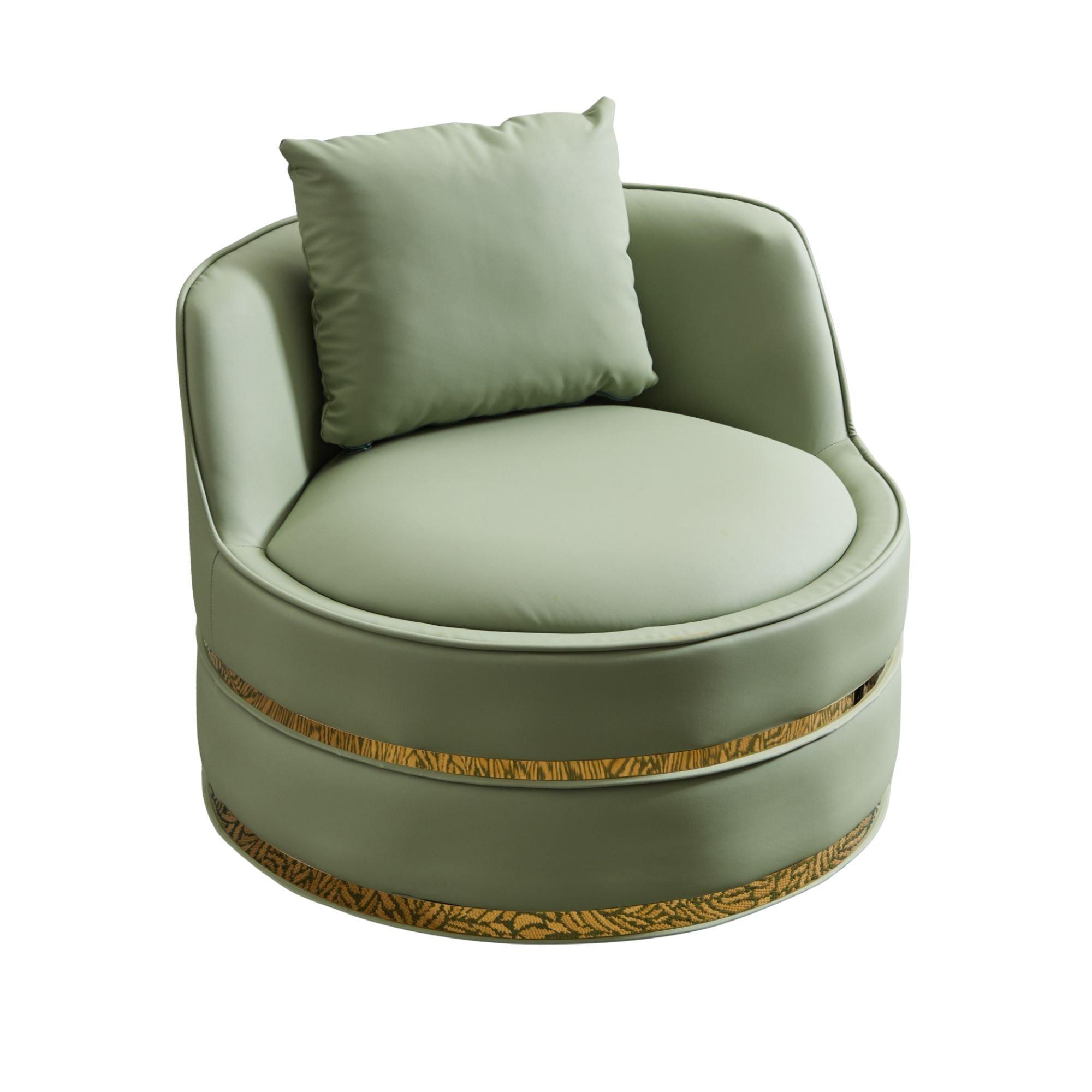 Green - Urban Meuble - Modern Swivel Barrel Accent Chair - 5