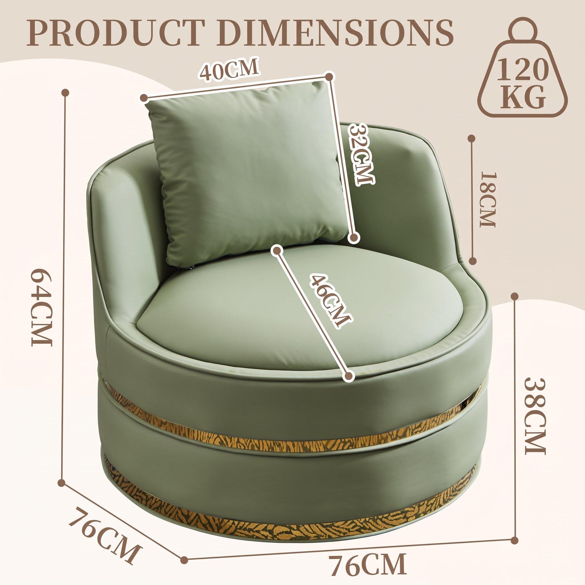 Green - Urban Meuble - Modern Swivel Barrel Accent Chair - 6