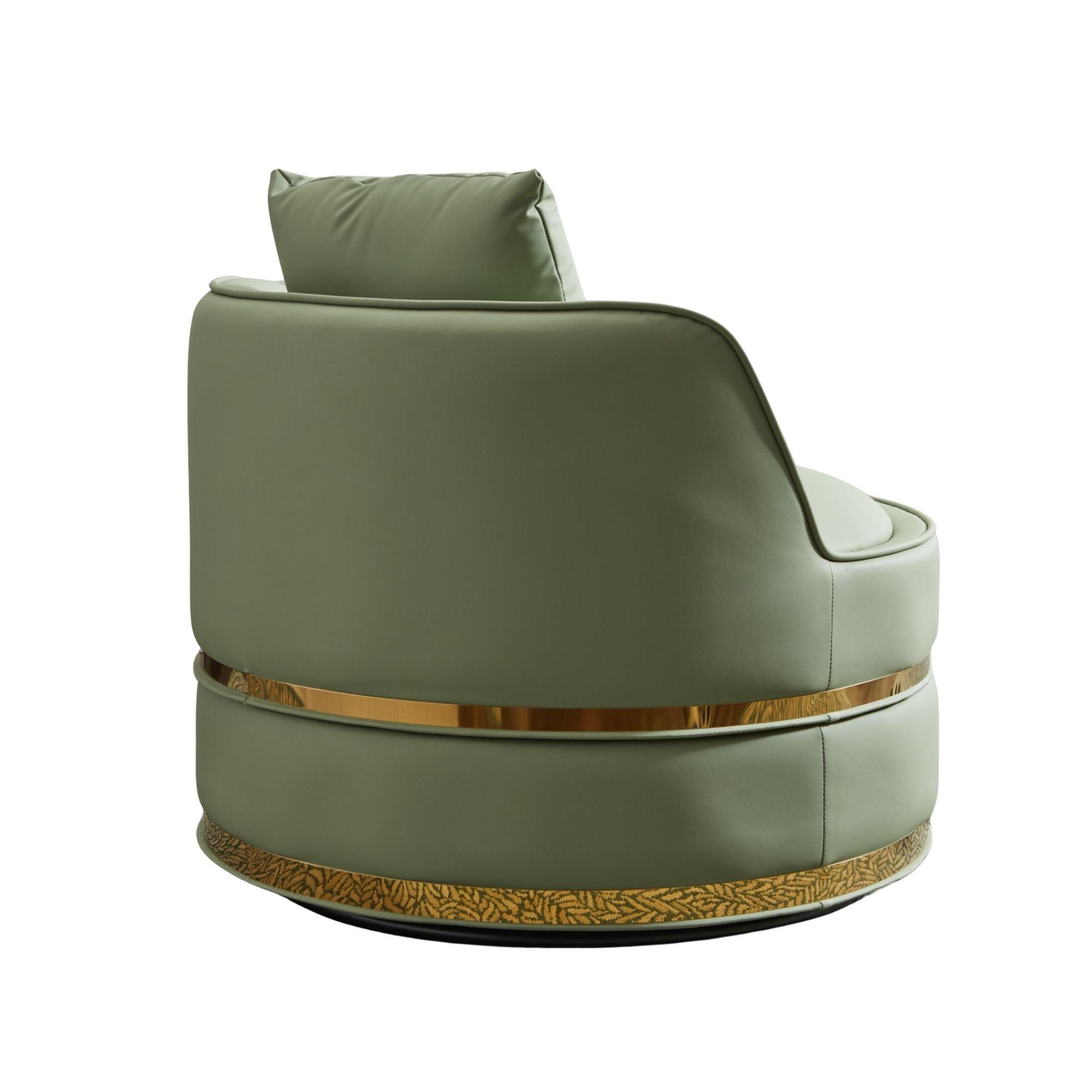 Green - Urban Meuble - Modern Swivel Barrel Accent Chair - 10