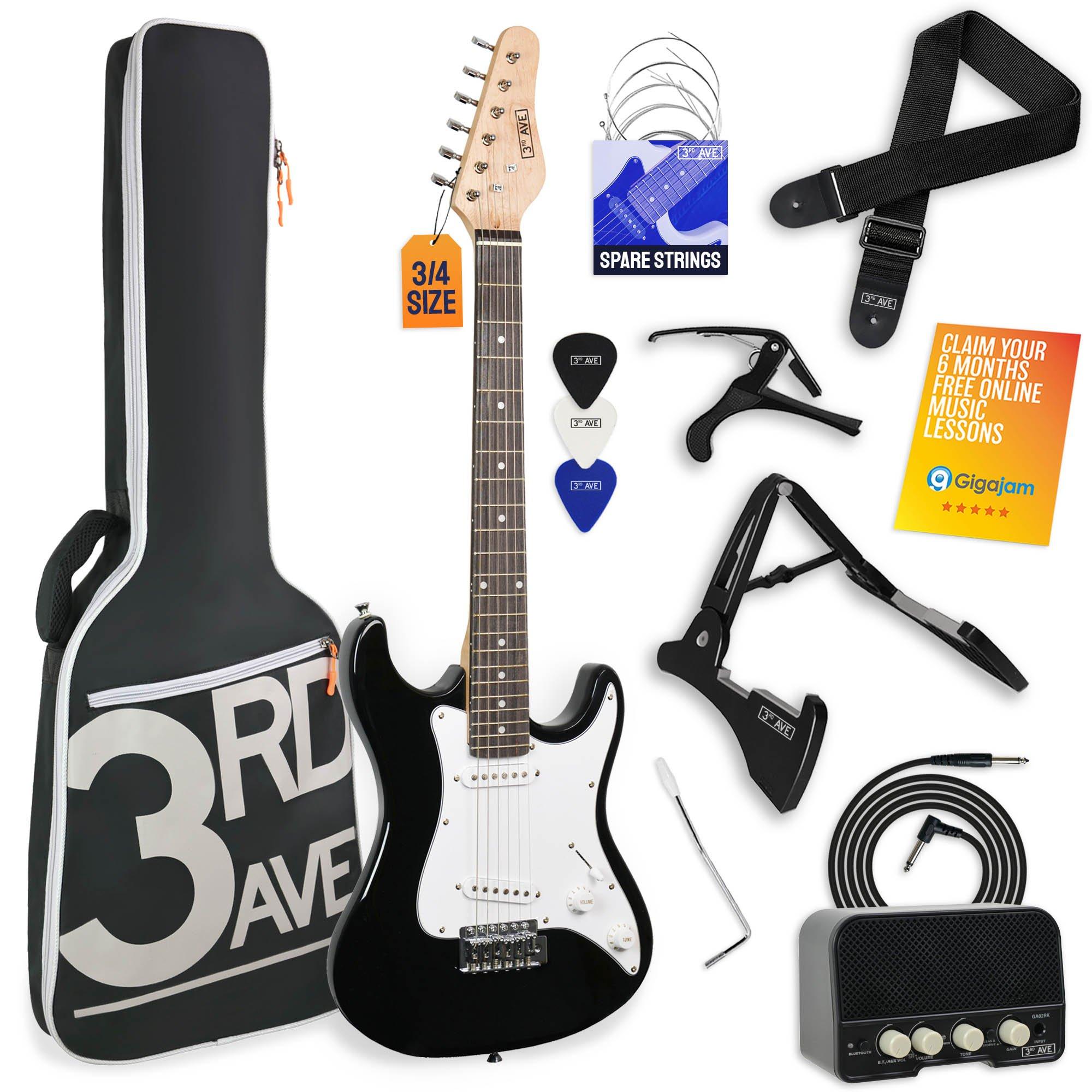 3Rd Avenue  3/4 Size Electric Guitar Pack - Blue - Black - Full Size