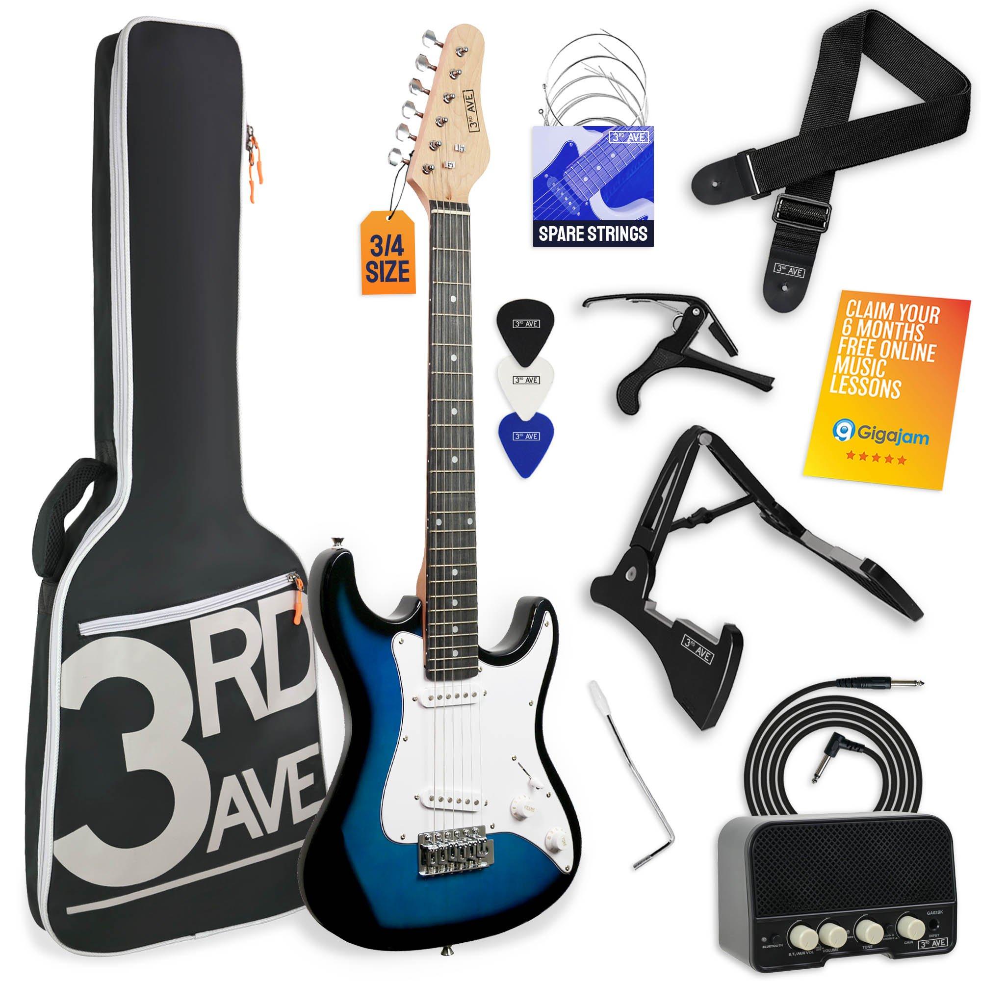 3Rd Avenue  3/4 Size Electric Guitar Pack - Blue - Full Size