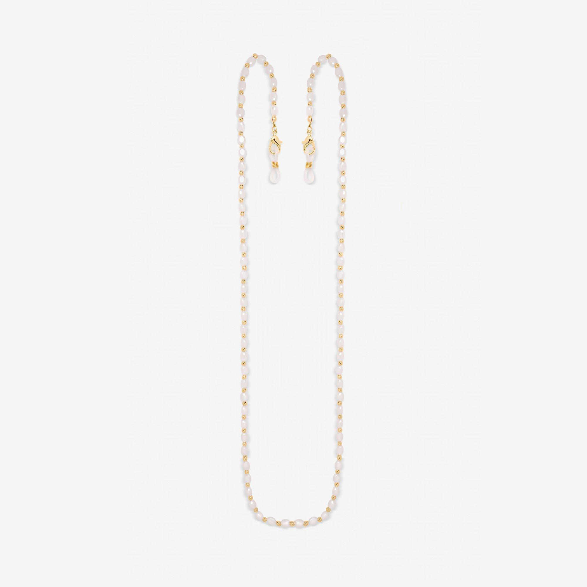 Gold - Mood - Gold Plated and Pearl Sunglasses Chain