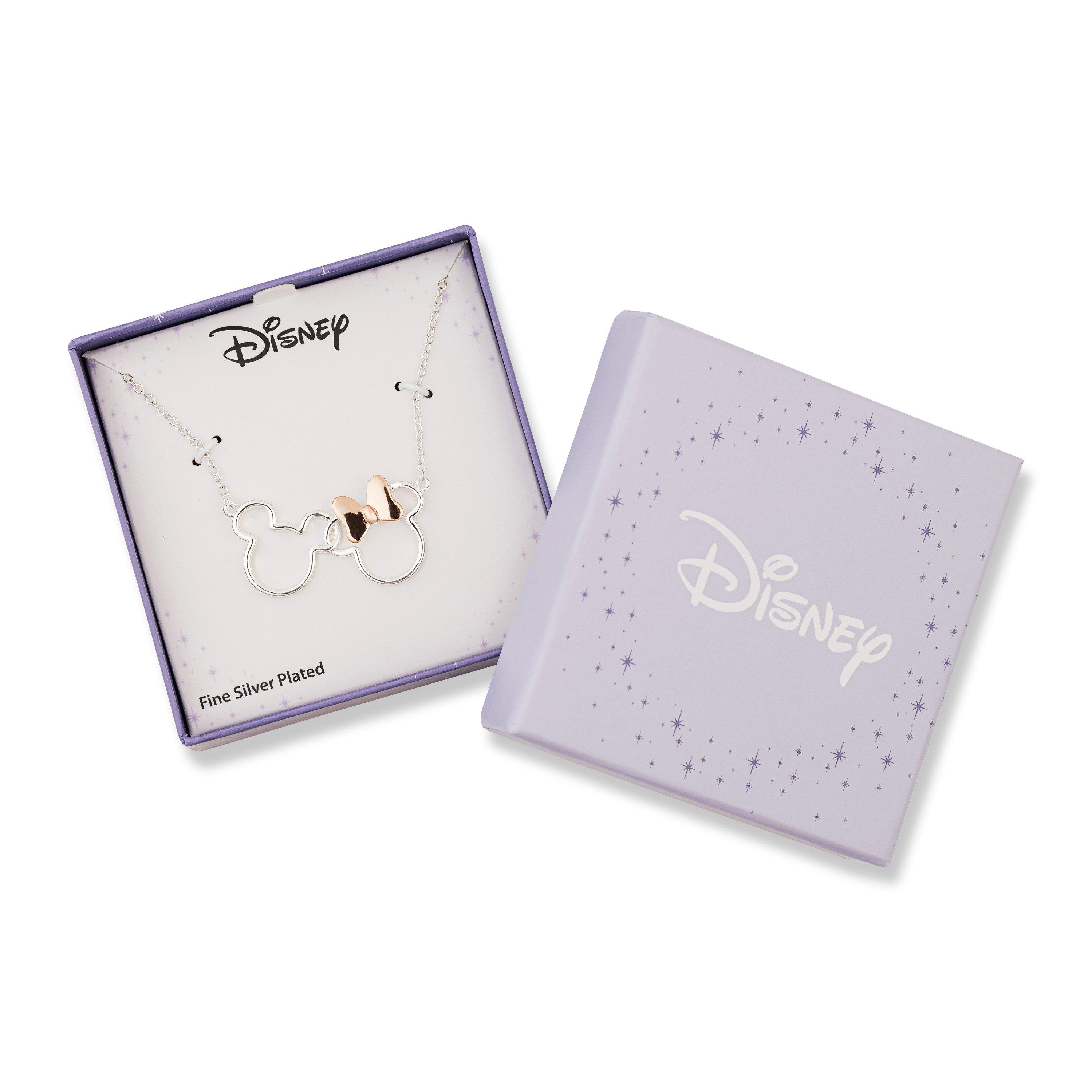 Silver - Disney - Disney Minnie and Mickey two tone plated necklace - 3