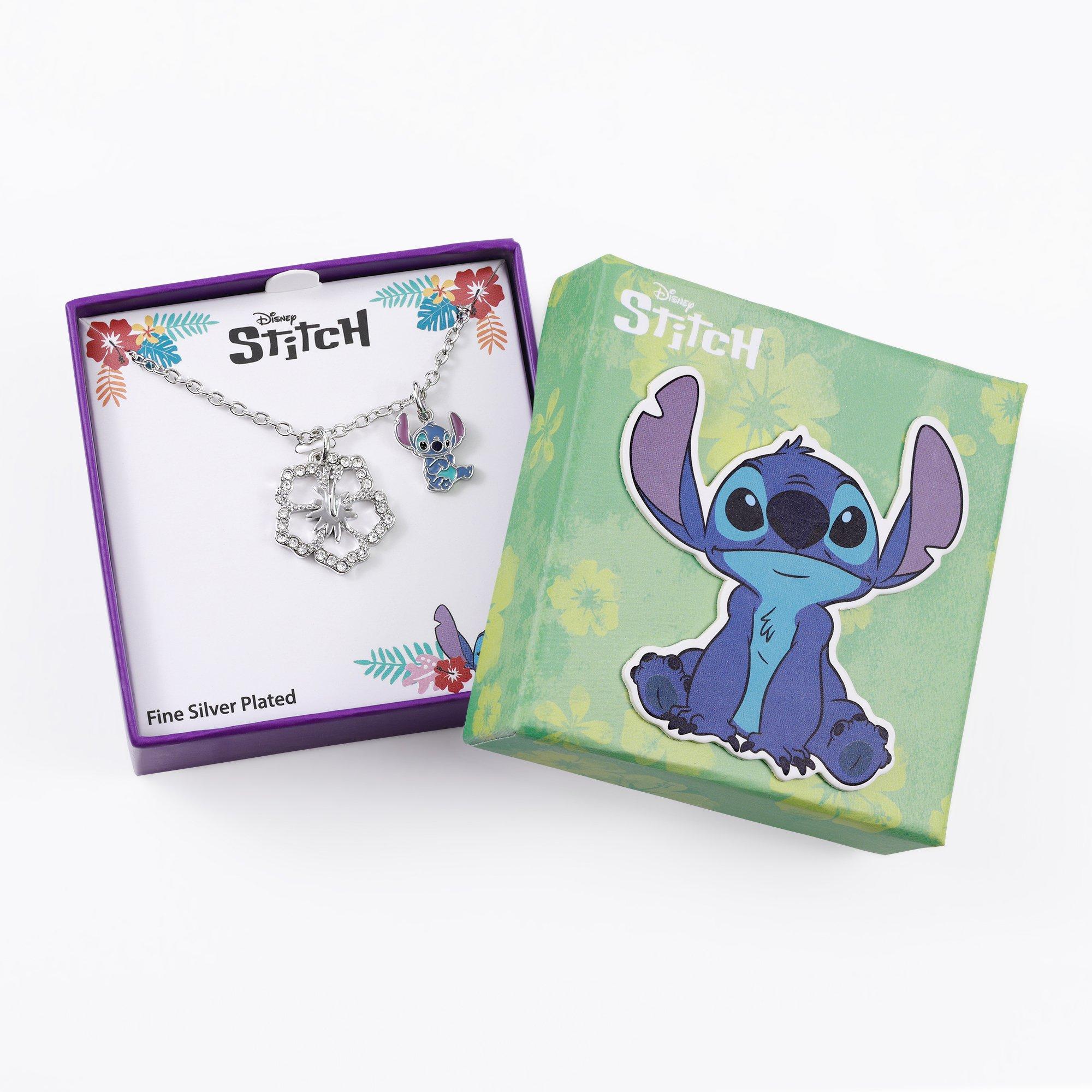 Silver - Disney Stitch - Stitch and flower pendant silver plated necklace - 3