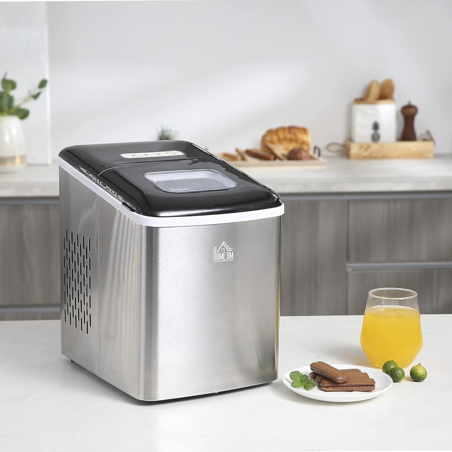 Silver - HOMCOM - HOMCOM 1.8L Counter Top Ice Maker - 2
